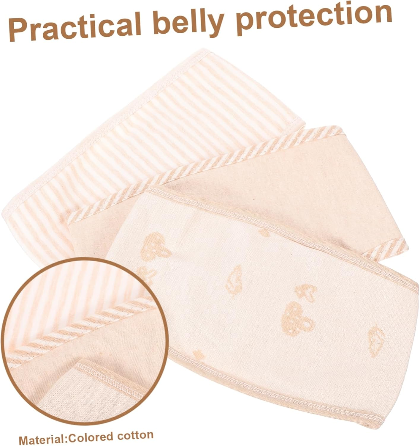 6Pcs Cotton Belly Band Comfortable Newborn Abdomen Bands for Umbilical Cord Care Boy Girl Belly Protectors for Everyday Use image number 2