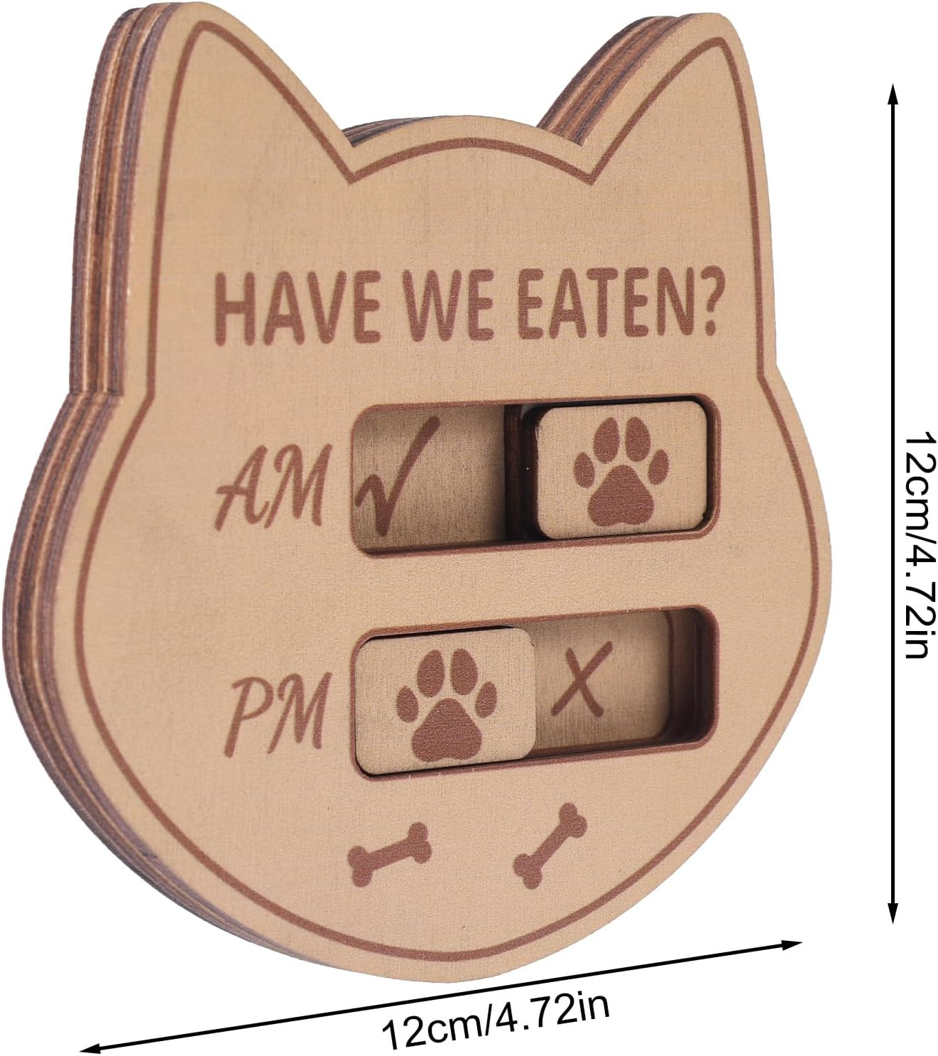 Gosknor Magnetic Pet Feeding Reminder, 4.72X4.72In Have We Eaten Sign AM PM Feed Chart Tracker with Yes No Option for Fridge Prevent Dog Cat over or under Feeding image number 4