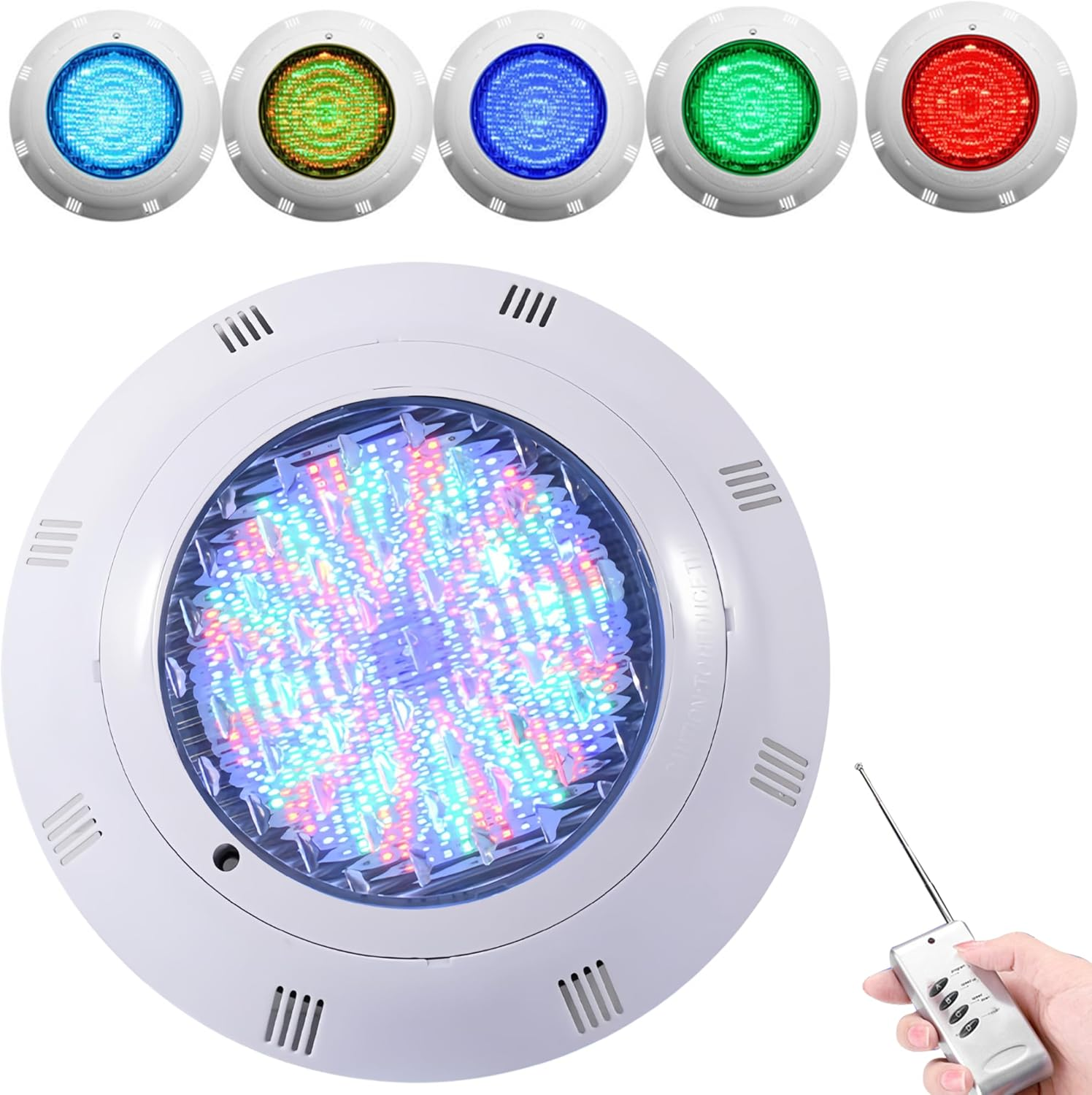 Bewinner Multi-Color LED RGB Swimming Pool Light, 35W 360 SMD IP68 Waterproof Bead LED Light Adjustable, Underwater Lighting Decoration Landscape Lighting with Remote Control image number 5