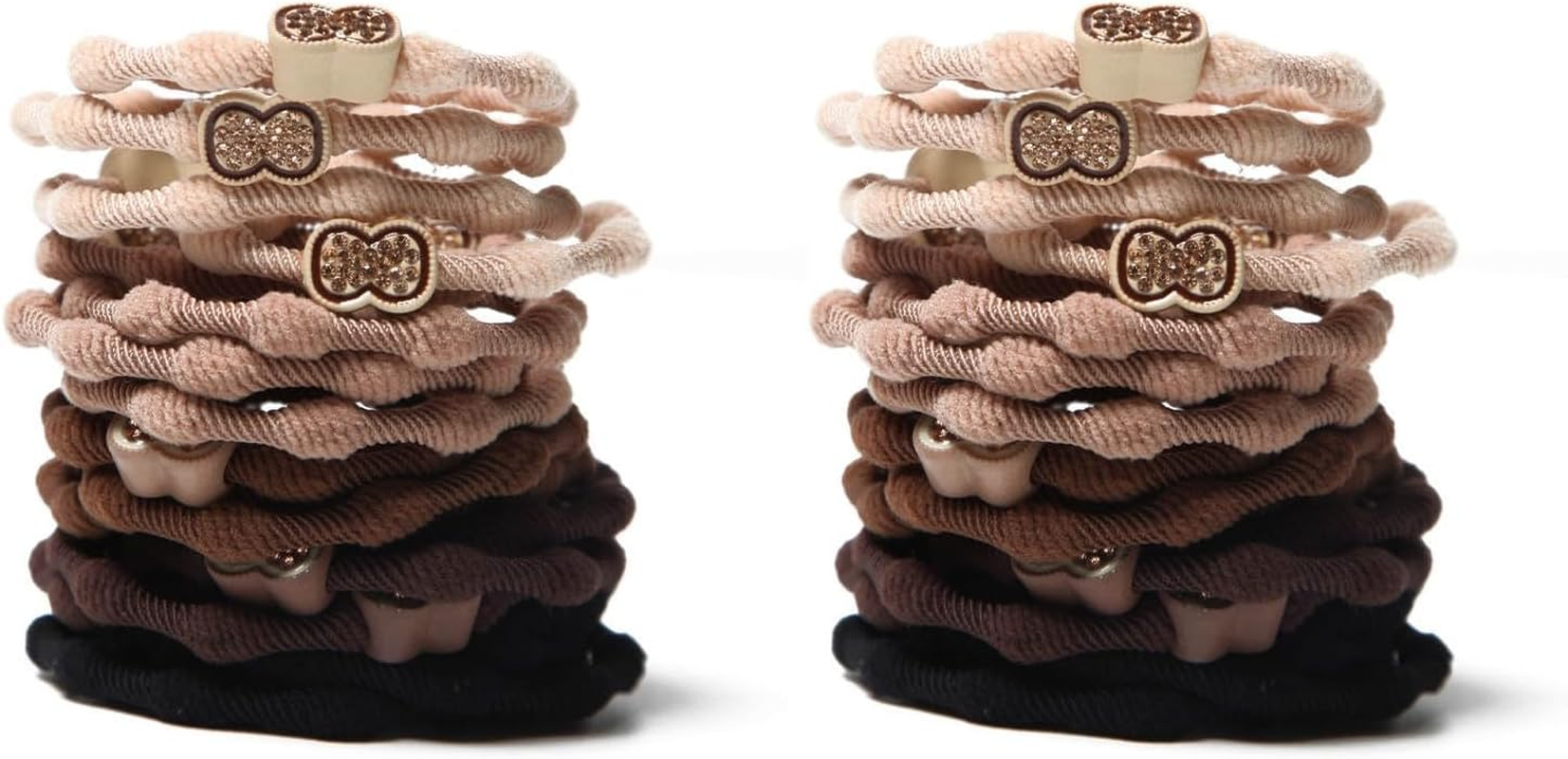 Lavema Hair Bobbles with Diamond, Pack of 20 in 5 Colours, Hair Bands for Girls and Women, 5.5 Cm, Elegant, Comfortable for Everyday Use