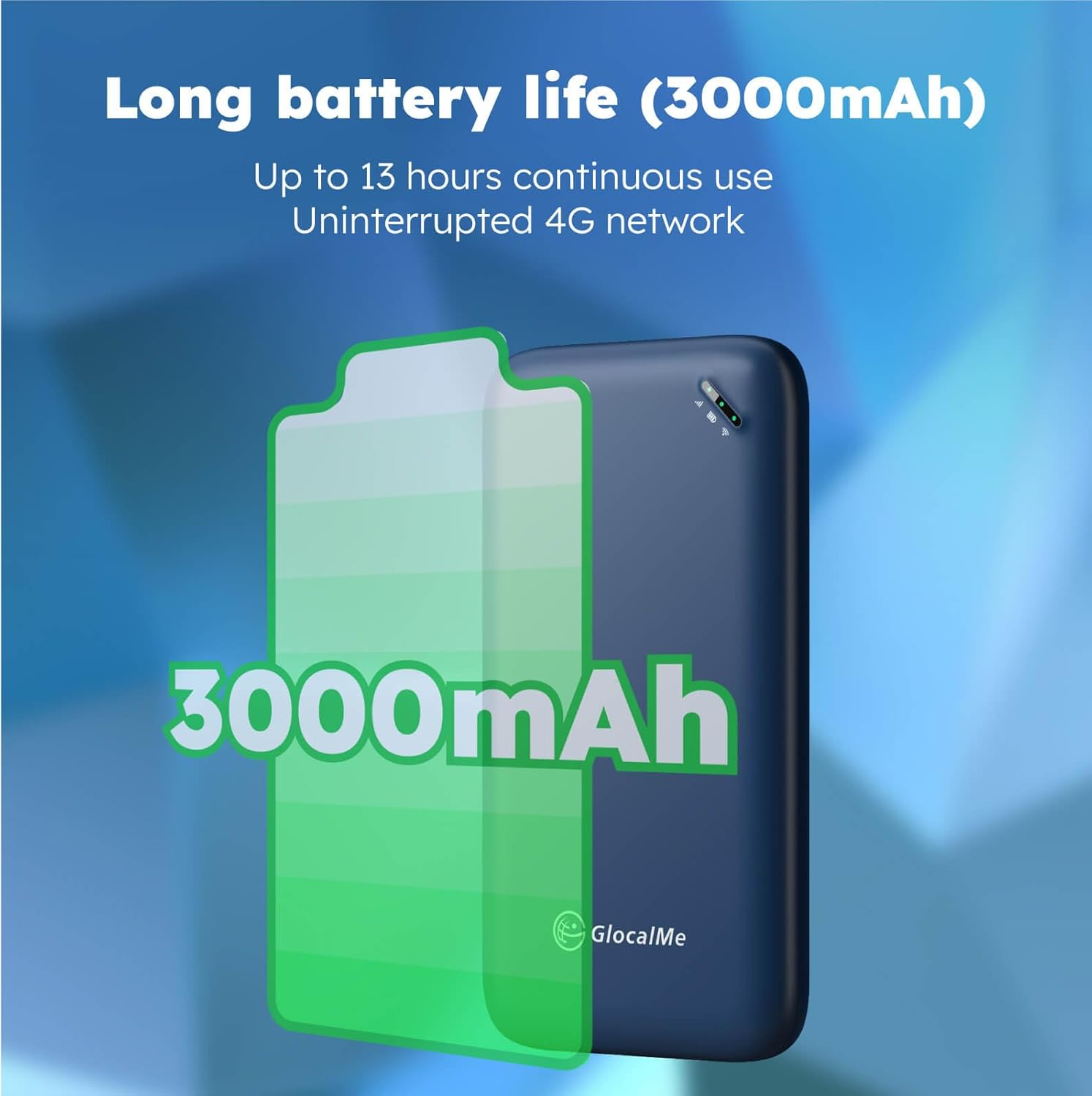 Glocalme UPP 4G Mobile Wifi Router, Available in over 140 Countries, No SIM Card Required, No Roaming Fees, MIFI with 1GB Global and 8GB EU Data, International Hotspot (White)