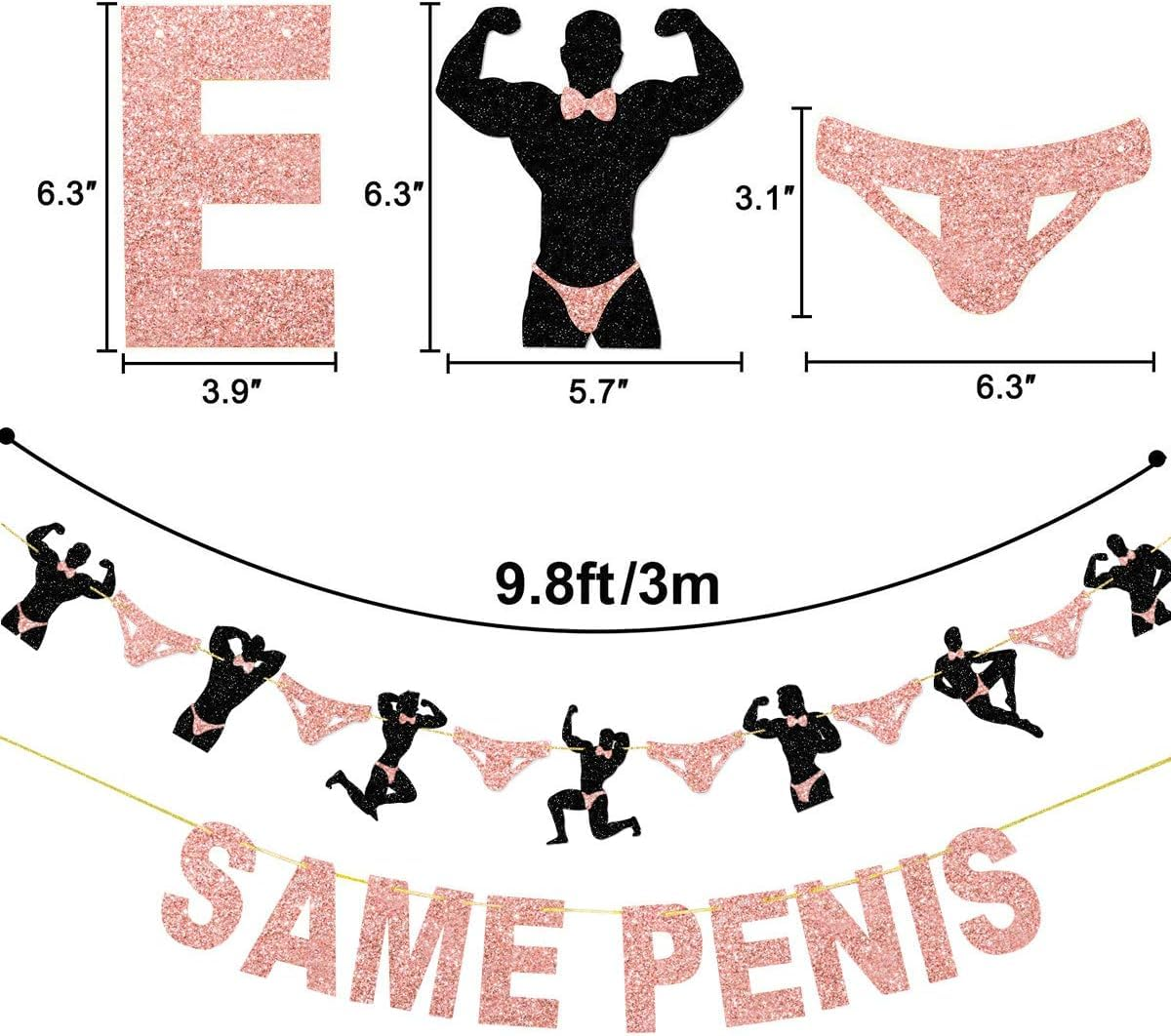 LH- Bachelorette Party Banner, Rose Gold Bachelorette Party Decorations, Hen Party Banner Sign Decorations Bridal Shower Supplies image number 2