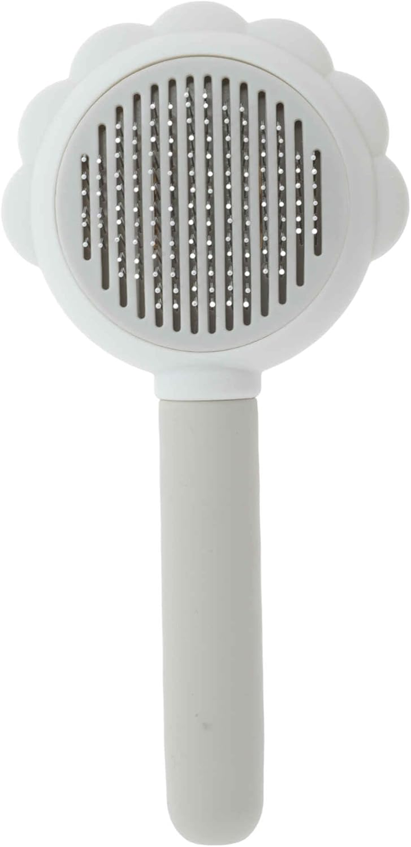 CAPASTEC Pet Brush, Cleaning Brush for Cats and Dogs, Flower Shaped Pet Grooming Brush, Easy Detangling Brush for Hair Massage Indoor and Outdoor, White image number 2