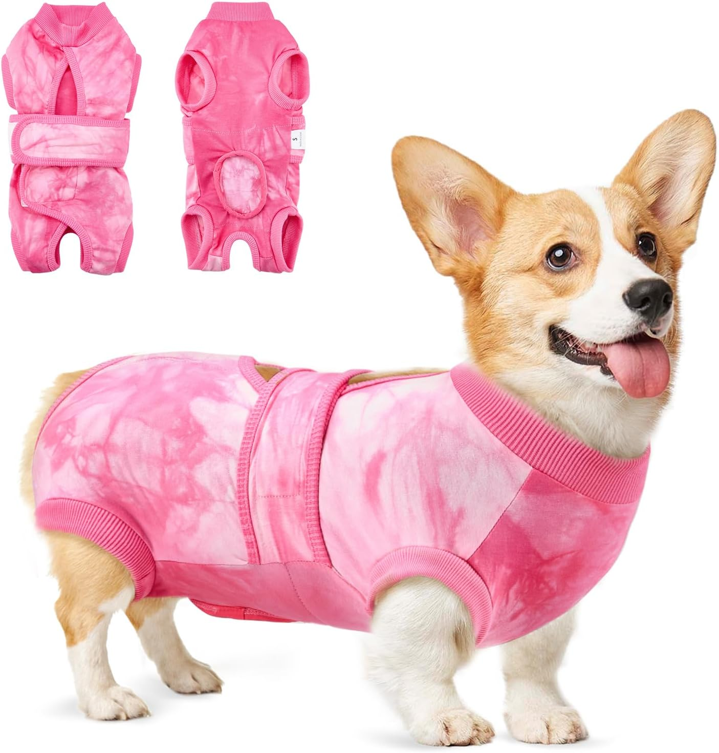 Slowton Dog Recovery Suit after Surgery - Dog Surgical Recovery Suit for Female Male Pet Bodysuit, anti Licking Pet Pajama Onesie E-Collar Cone Alternative, Small Medium Large Surgical Clothes