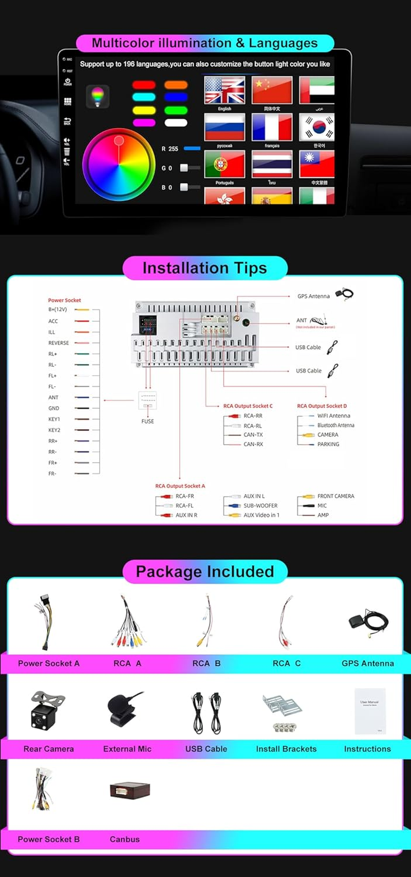 BXLIYER &brvbar; 8G+256G &brvbar; Android 14 IPS Car Stereo for Mitsubishi Pajero Sport 3 L200 5 Triton 3 2015-2019- Wireless Carplay/Android Auto - Camera + MIC - 9 Inch 2 Din DAB Steering Wheel Fast-Boot 360-CAM