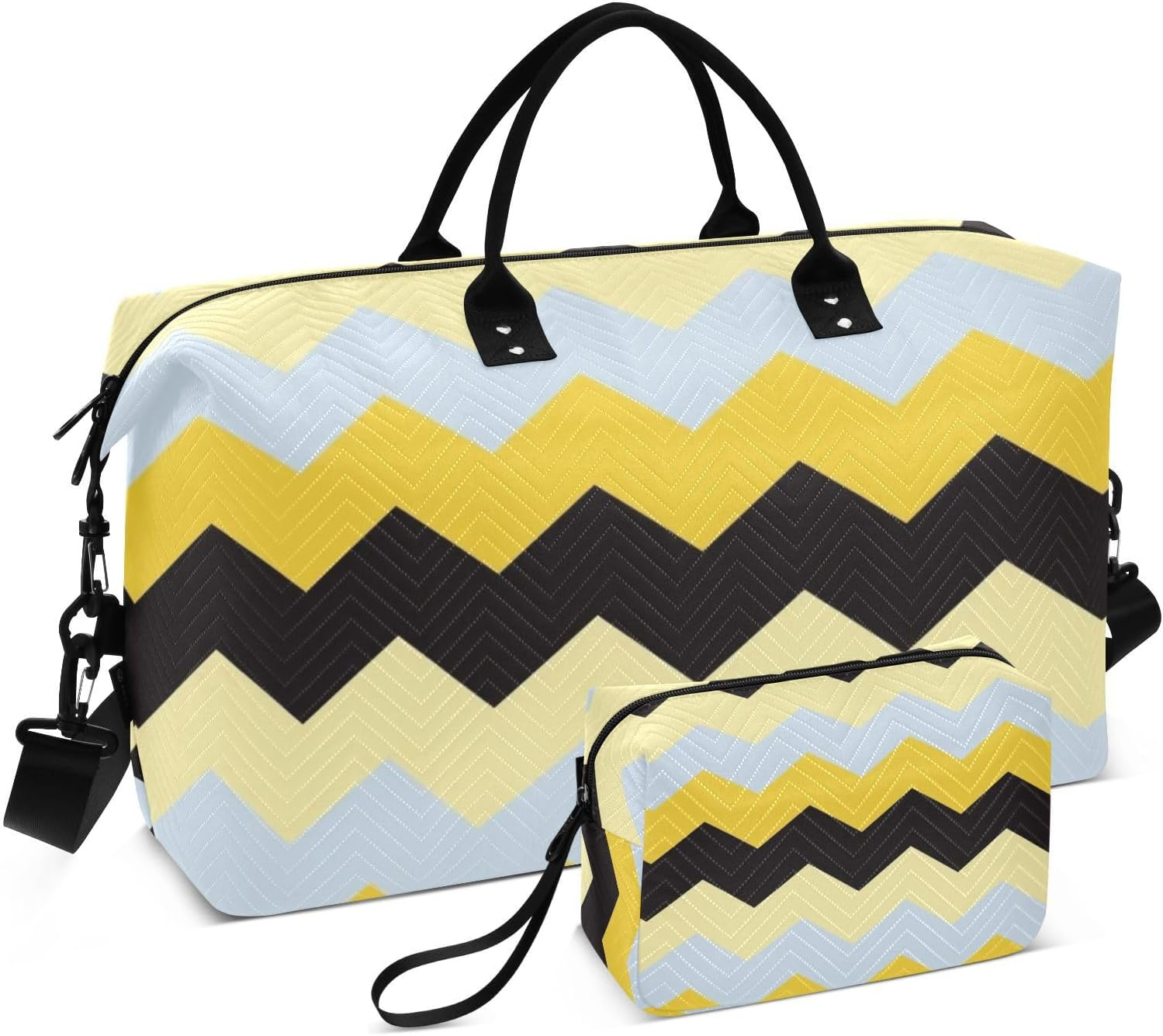 Colorful Stripes Travel Bag Travel Weekender Gear Bag Sport Training Bag with Toiletry Bag for Travel Multifunctional, Colorful Stripes, 1 Size image number 4