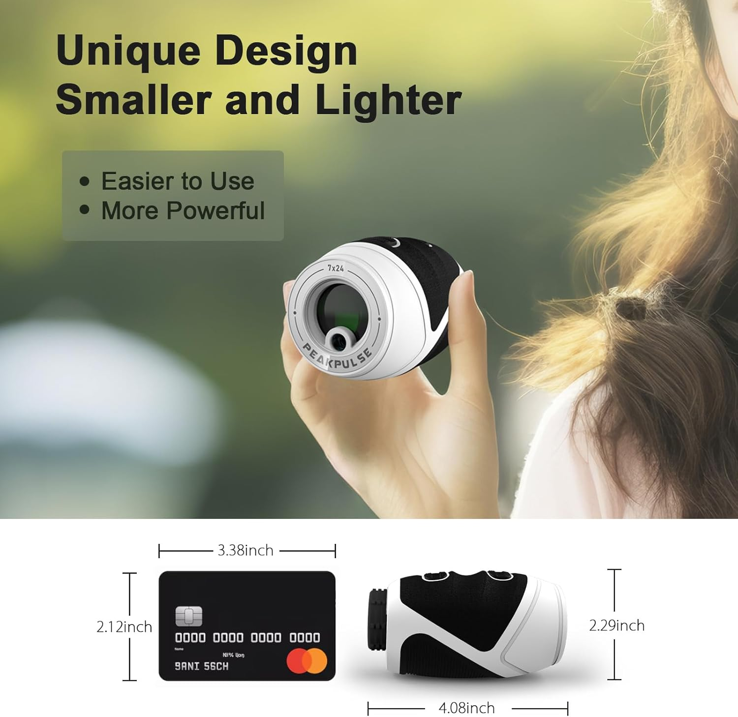 1200 Yards Mini Range Finder Golf Rangefinder HDLCD 7X Magnification with Slope Laser Distance Rangefinder for Men Women Junior Rechargeable Flag Pole Locked with Vibration Angle Measurement image number 5