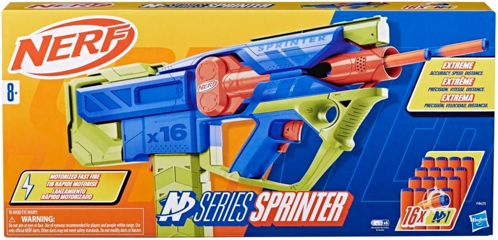 Nerf N Series Sprinter Motorized Dart Blaster, 16 Nerf N1 Darts Compatible Only with Nerf N Series Blasters, 16 Dart Clip, Gifts for Kids, Ages 8+ image number 5