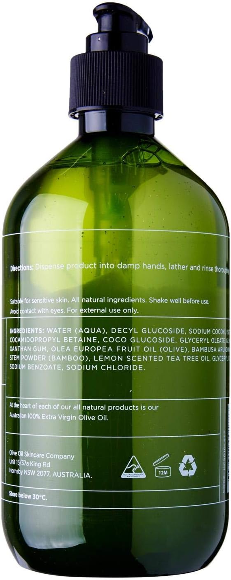 Olive Oil Hand Wash - Lemon Scented Tea Tree 500Ml image number 2