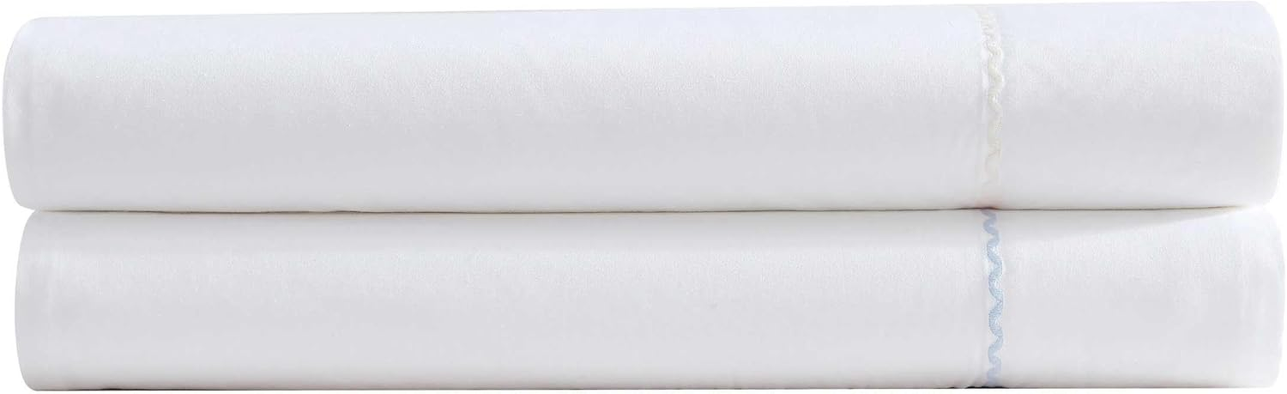 Laura Ashley - Sheet Set, Breathable Cotton Percale Bedding with Matching Pillowcases, Soft Home Decor (Scallop Blue, Full) image number 2