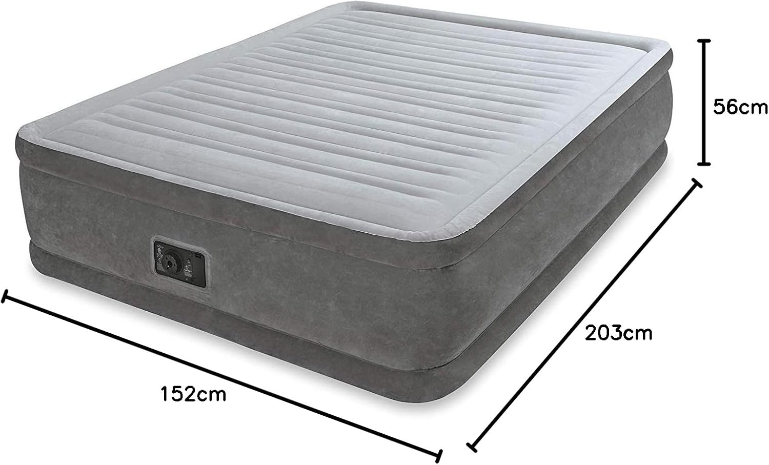 INTEX 64418NZ - Queen Comfort-Plush Airbed with Fiber-Tech RP (W/220-240V Internal Pump), Size 1.52Mx2.03Mx56Cm