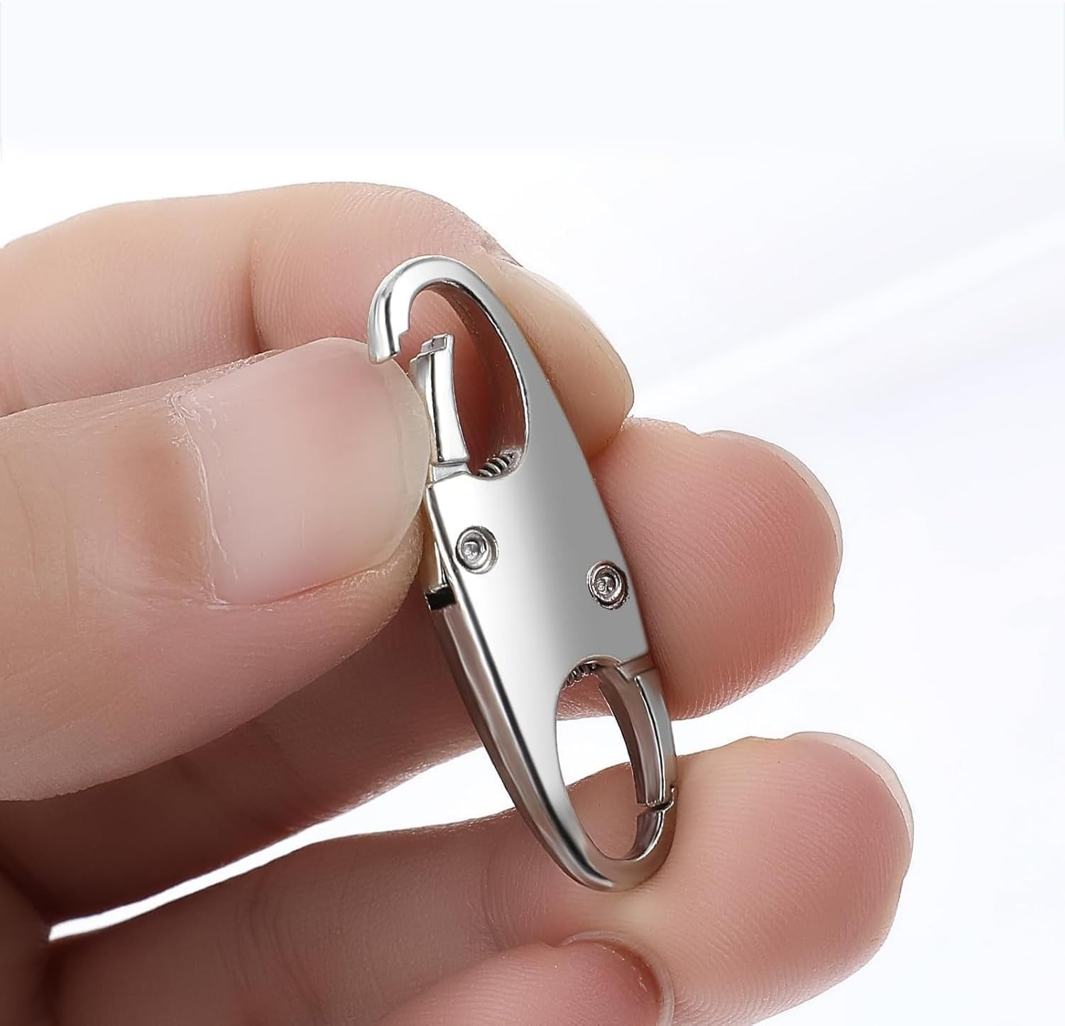 Zipper Clip Theft Detterent - anti Theft Zipper Locks Keep the Zipper Closed Backpacks, 6 Pack Easy Clip Black & White, Nylon Cord Zipper Pulls 6 Pack (6 Pcs Silver, Oval Double Open) image number 1