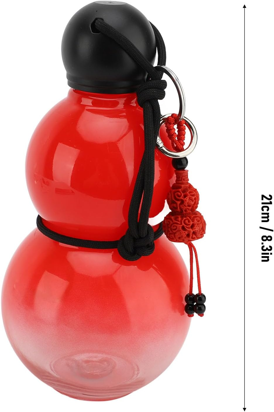 Chinese Retro Inspired Gourd Style Sports Bottle, 800Ml - Portable for Traveling, Picnic & Daily Drinking (Red) image number 1