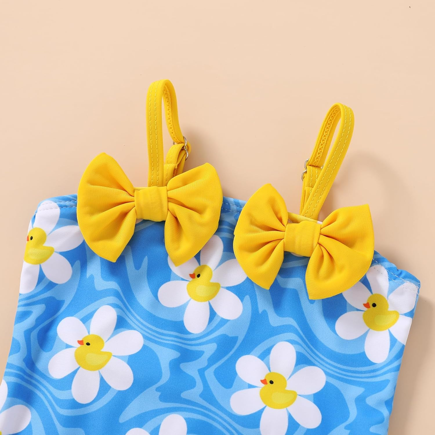 YOUNGER TREE Toddler Baby Girl Swimsuit Infant One Piece Bathing Suits with Hat Newborn Summer Beach Swimwear image number 4