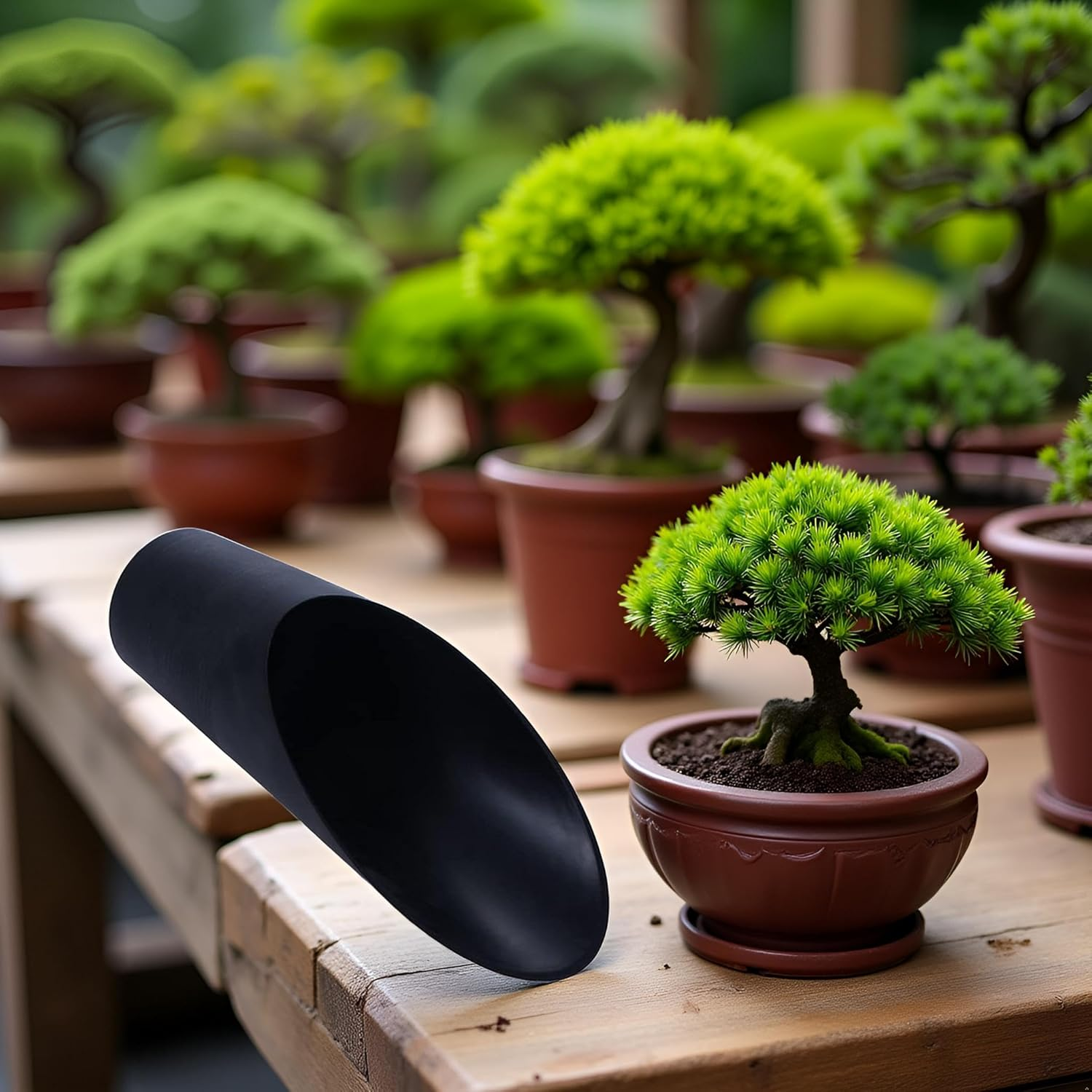 Black Bonsai Soil Scoops- Potting Scoopers Bucket Shovel- Potting Scoopers Bucket Soil Scoop Shovelplastic Garden Soil Scoops -Bonsai, Potting, Cultivation, Weeding,Planting image number 1