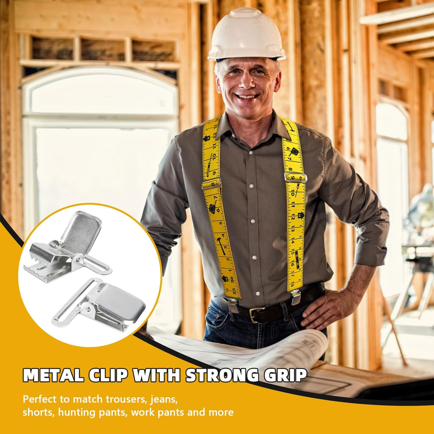 MELOTOUGH Men'S Suspenders W/Clip Heavy Duty Suspenders for Men Big and Tall Work Suspenders for Jeans image number 1