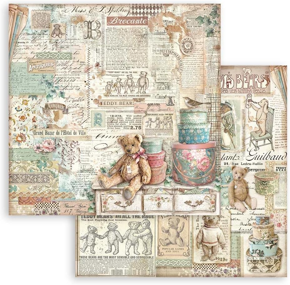 Scrapbooking Pad 22 Sheets Cm 30.5 X 30.5 (12 X 12 Inches) Single Face - Brocante Antiques image number 5