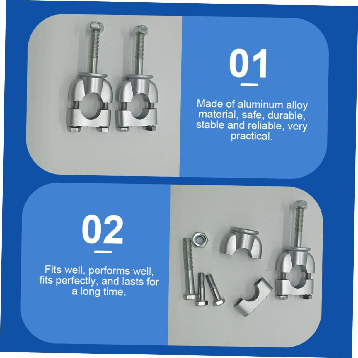 Motorbike Handlebar Riser Clamps 2Pcs Handlebar Riser Connecting Clamps Compatible Handlebars Lightweight Sturdy image number 4