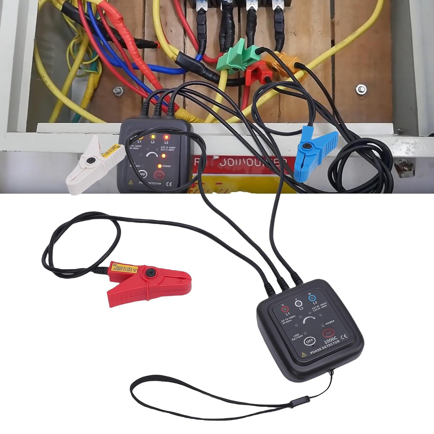 Pyhodi Noncontact Phase Sequence Tester, AC 70V- Manufacturer Direct Phase Rotation Meter, 5.4Kvrms Insulation Strength Non Touch Phaseing Rotation Meter image number 5