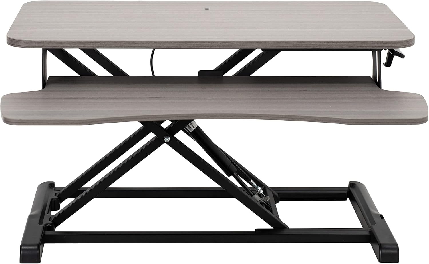 VIVO 81Cm Desk Converter, K Series, Height Adjustable Sit to Stand Riser, Dual Monitor and Laptop Workstation with Wide Keyboard Tray, Rustic Vintage Brown Top, Black Frame, DESK-V000KN