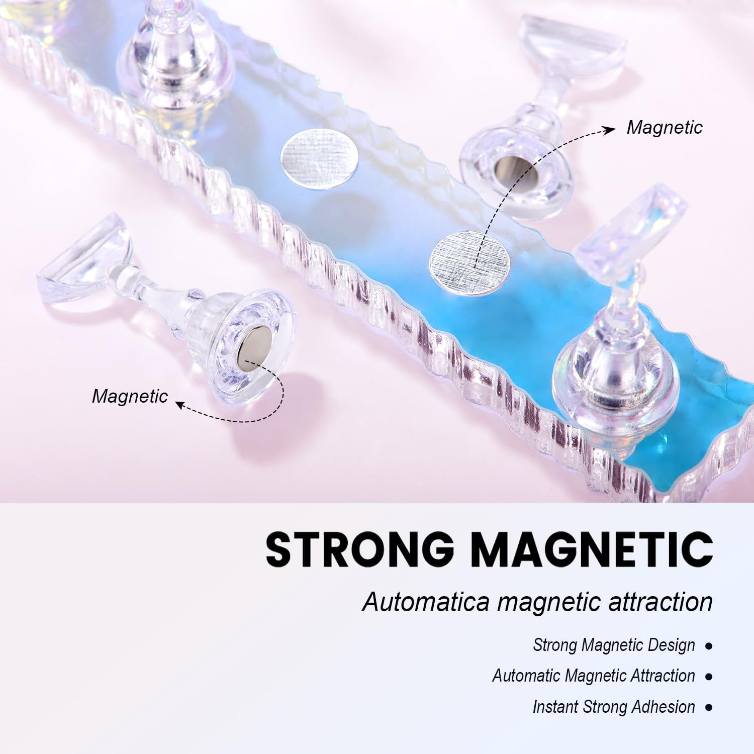 Komall Nail Art Tools, 15PCS Nail Art Brushes, 5PCS Nail Dotting Tool, Aurora Nail Stand, Nail Holder for Painting Nails Home DIY & Salon Supplies image number 5