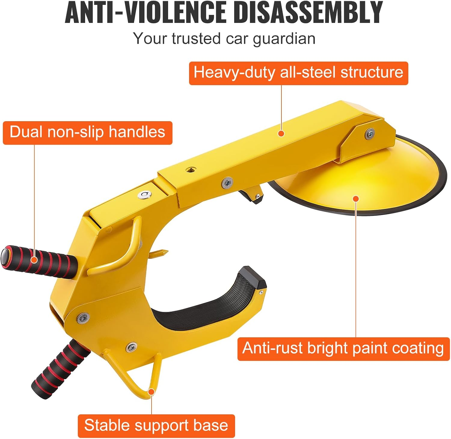 VEVOR Wheel Lock Clamp, 2-Pack Trailer Wheel Lock, Heavy-Duty anti Theft Tire Lock, Adjustable Tire Boot Lock, Trailer Wheel Locks for RV Trailers, Cars, Trucks, Suvs image number 3