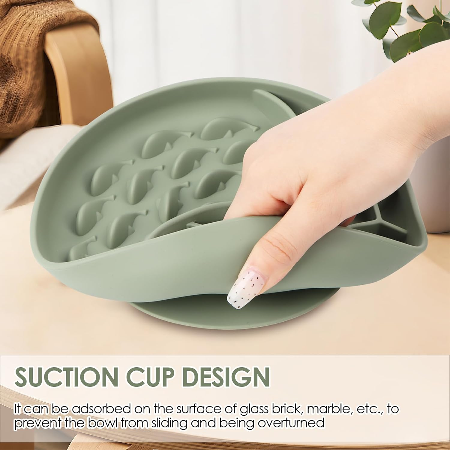 Anti-Sling Bowl for Dogs and Cats, Slow Feeder Cat Wet Food, Slow Feeding Cat Bowl, 20 Cm Lick Mat for Dogs with Large Suction Cups for Cats and Small Dogs