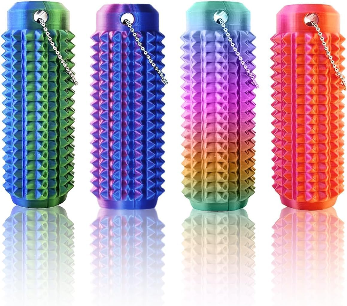 Little Ouchies Fidget Toy (4 Pack) &ndash; 3D Printed Spiky Grippie Keychain for Adults & Teens &ndash; Pain Stim Sensory Toy for Focus, Stress & Anxiety Relief &ndash; Novelty Gifts for Office Workers & Fidgeters image number 1