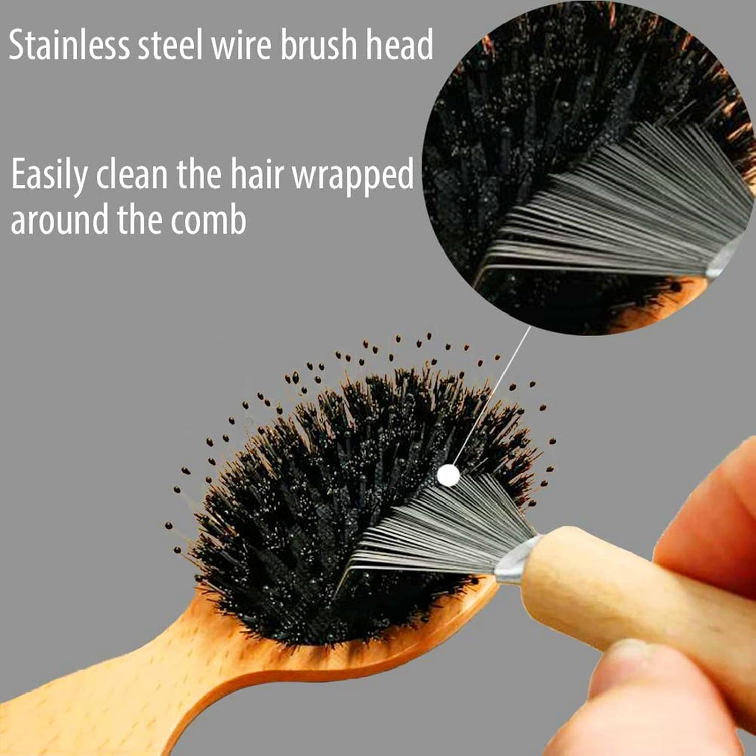 Pack of 4 Hair Brushes Cleaning Tool Comb Cleaning Brush Comb Cleaner Brush Hair Brushes Cleaner Mini Hair Brushes Remover for Removing Hair Dust for Home and Salon Use image number 2