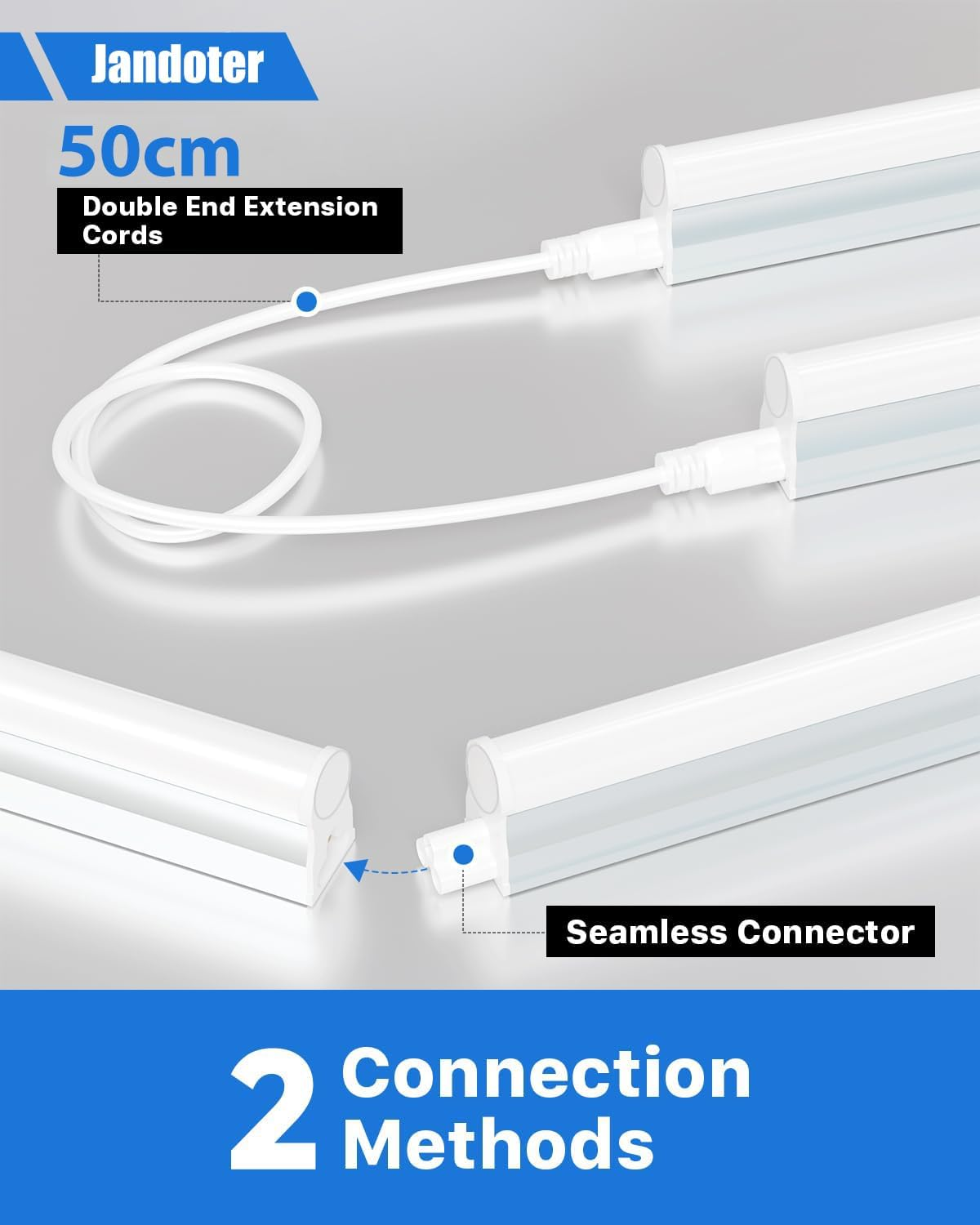 8 Packs T5 LED Shop Light, 2FT 6500K (Super Bright White) 1500LM 10W, Linkable with Plug, LED Light Bar for Workshop, Warehouse, Basement - Plug and Play image number 3