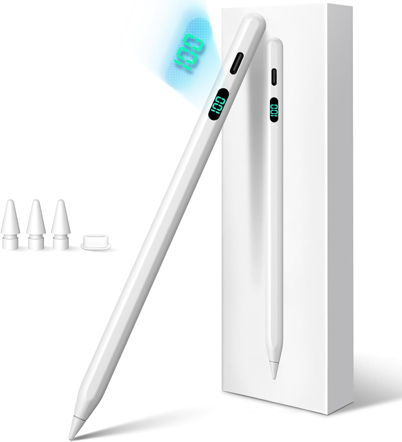 Stylus Pen for Ipad 2025-2018 with LED Power Display, Pencil for Ipad 11Th A16/10/9/8/7/6Th, Air 11/13 M2/M3,Pro 11/13 M4,Pro 12.9",Air 5/4/3, Mini 7 A17 Pro/6/5, Fast Charge,Pixel Precision