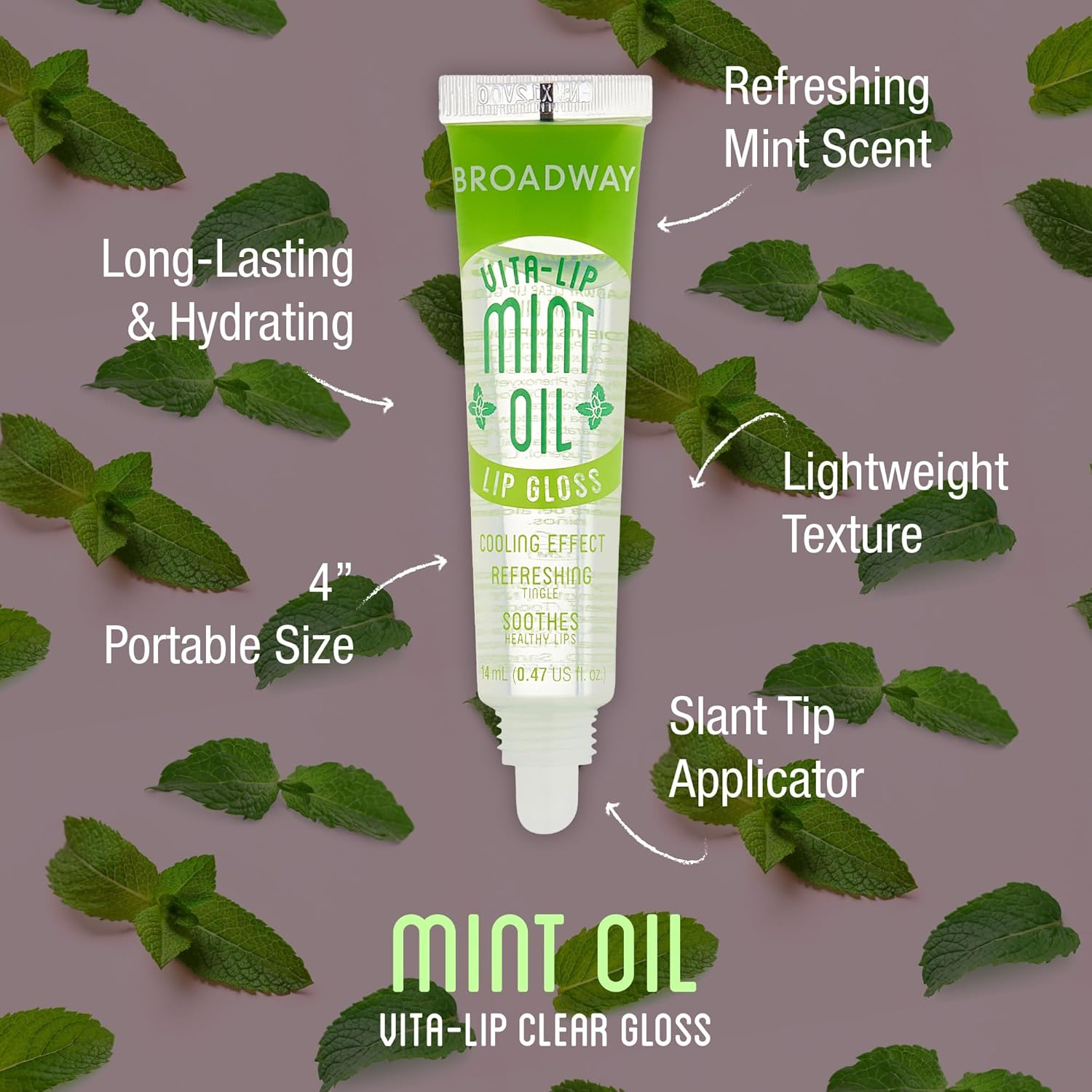 Ruby Kisses Broadway Vita-Lip Clear Lip Gloss (Mint Oil 3 Pack), Ultra-Hydrating & Soothing Formula with Vitamin Oils, High-Shine Non-Sticky Finish, Nourishing Glossy Lip Balm with Cooling Effect image number 2