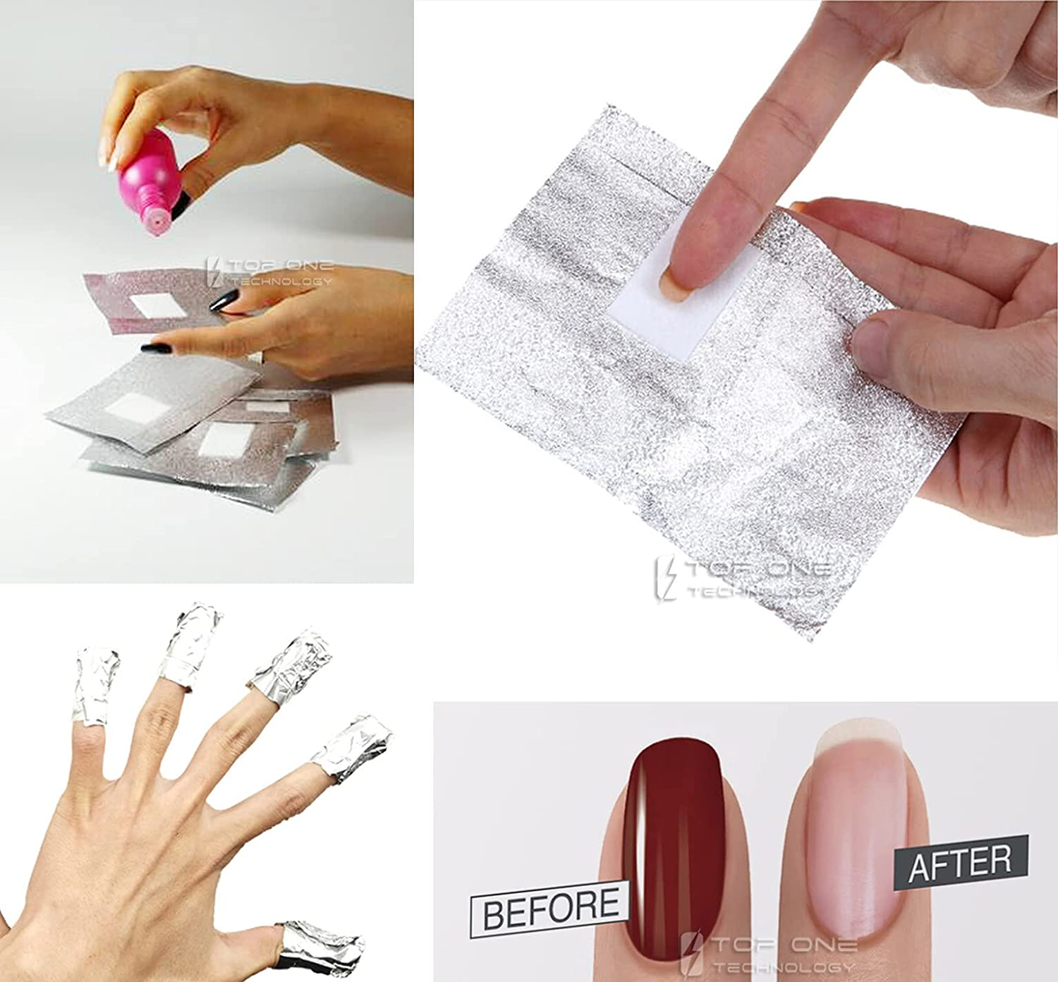 1,000 Pieces Nail Polish Removal Foil Wraps, Beauties Factory 1000 Disposable UV Gel Remover Soak off Aluminium Foils Cotton Pads image number 3