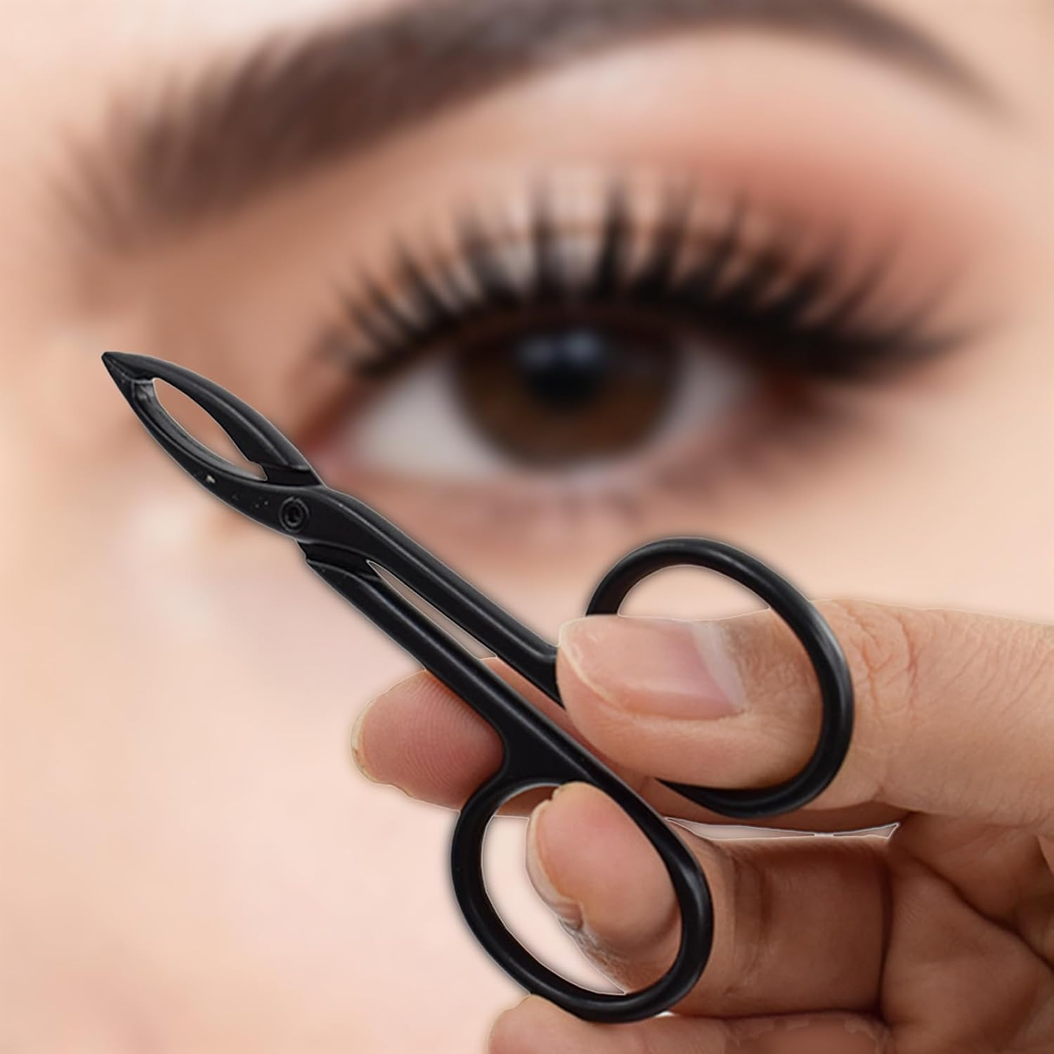 Tweezers Scissor Handle with Straight Tip for Eyebrow Shaping and Facial Hair Removal Eyebrow Tweezers for Precise Plucking Silver and Black image number 3