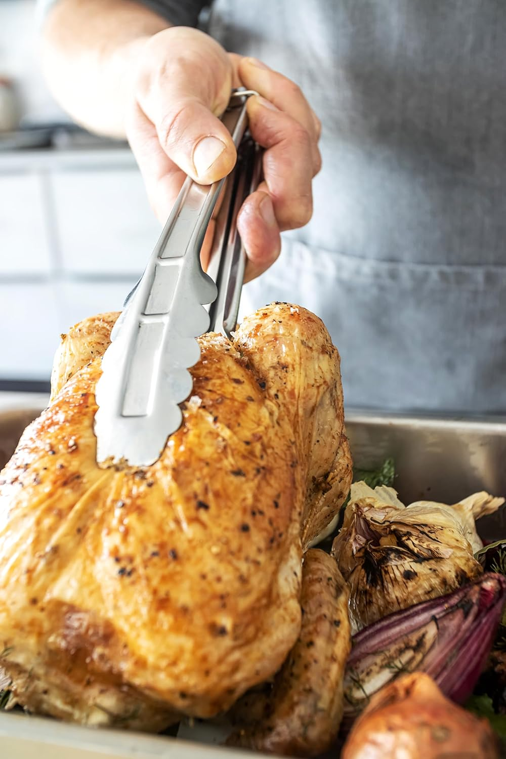 Kitchen Craft Standard Stainless Steel Food Tongs, Silver, 5028250114983 image number 1