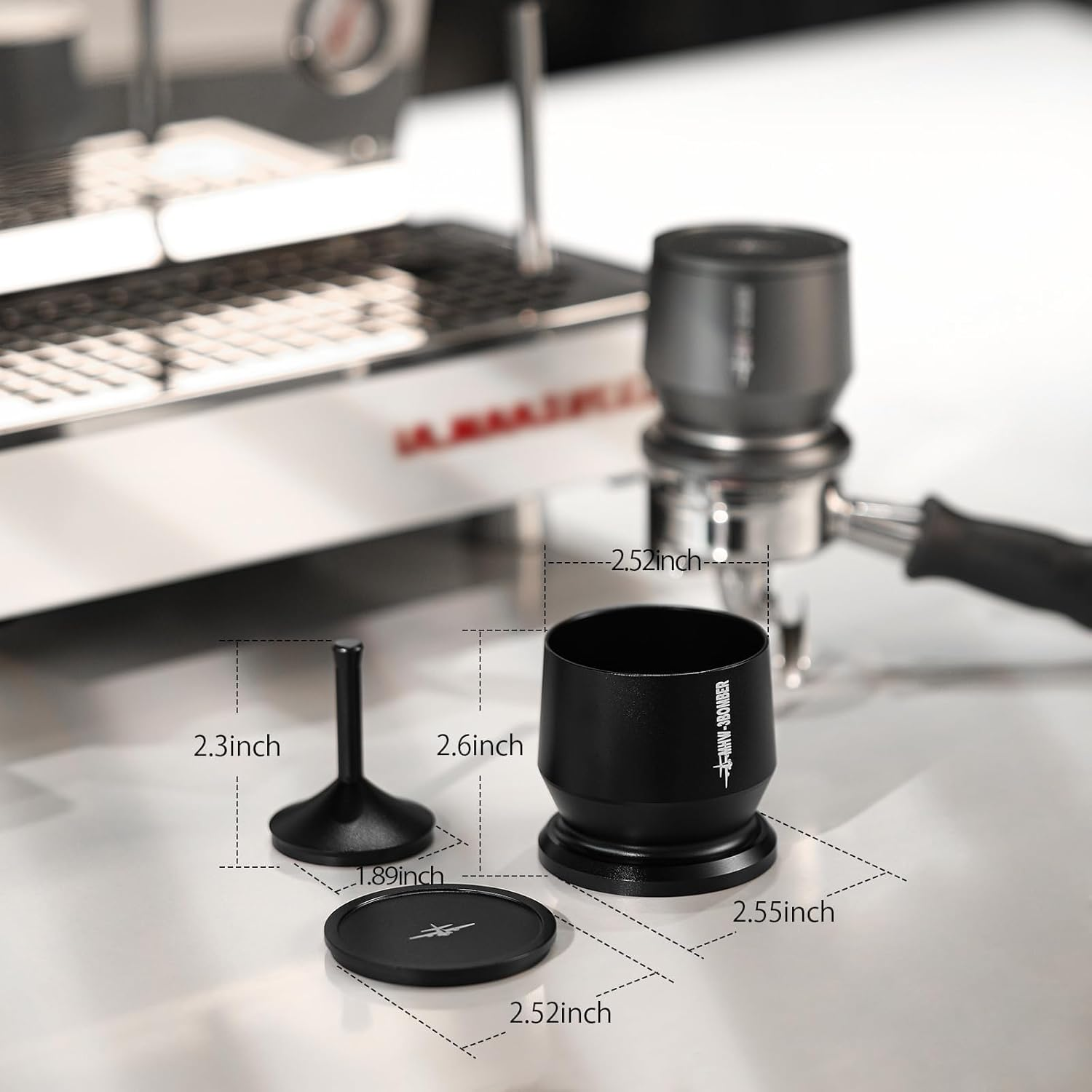 MHW-3BOMBER 51-54Mm Blind Shaker Espresso Coffee Powder Receiver Container Espresso Grounds Cup 51Mm/53Mm/54Mm，Black DR5504B image number 2