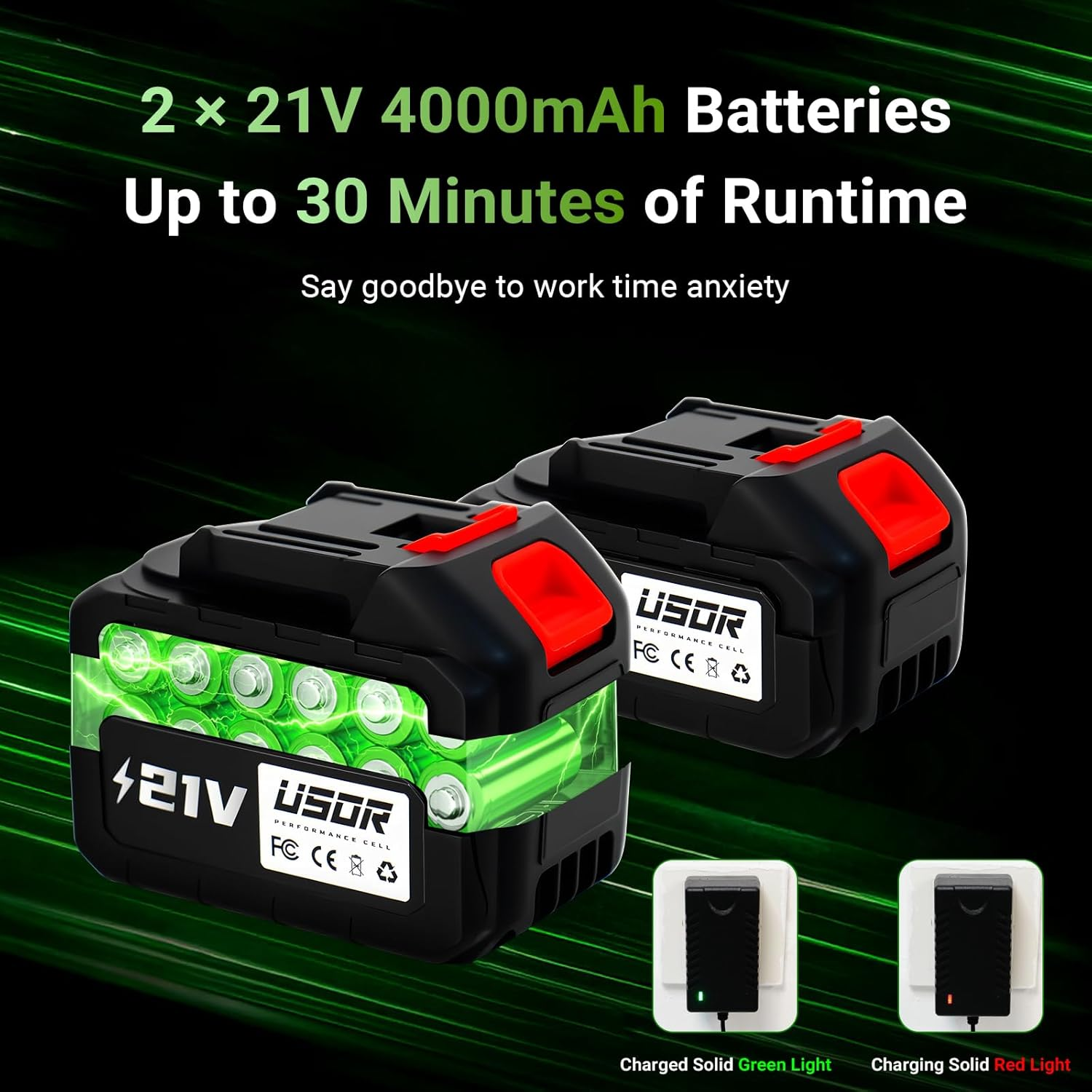 Cordless Leaf Blower,290000Rpm Foldable Air Broom with 4.0Ah*2 21V Batteries and Charger,600Cfm Lightweight Electric Turbo Handheld Blower for Lawn Care,Yard,Debris,Stones Cleaning image number 4