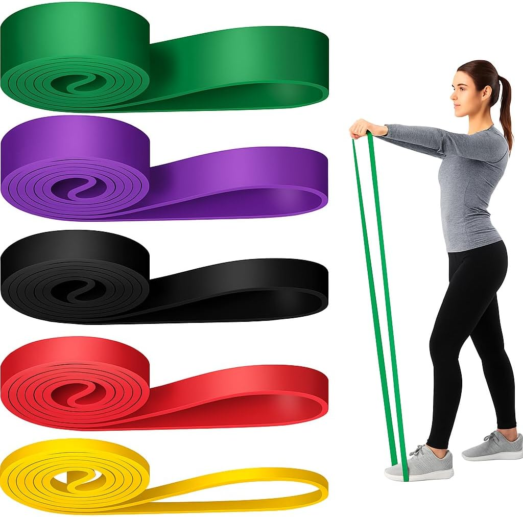 Spendeal (Set of 5) Resistance Bands Set, Heavy Duty Exercise Bands, Workout Yoga and Powerlifting Improve Strength Mobility & Stretching, Pull-Up Exercise, Perfect for Home Gym, Outdoor Training