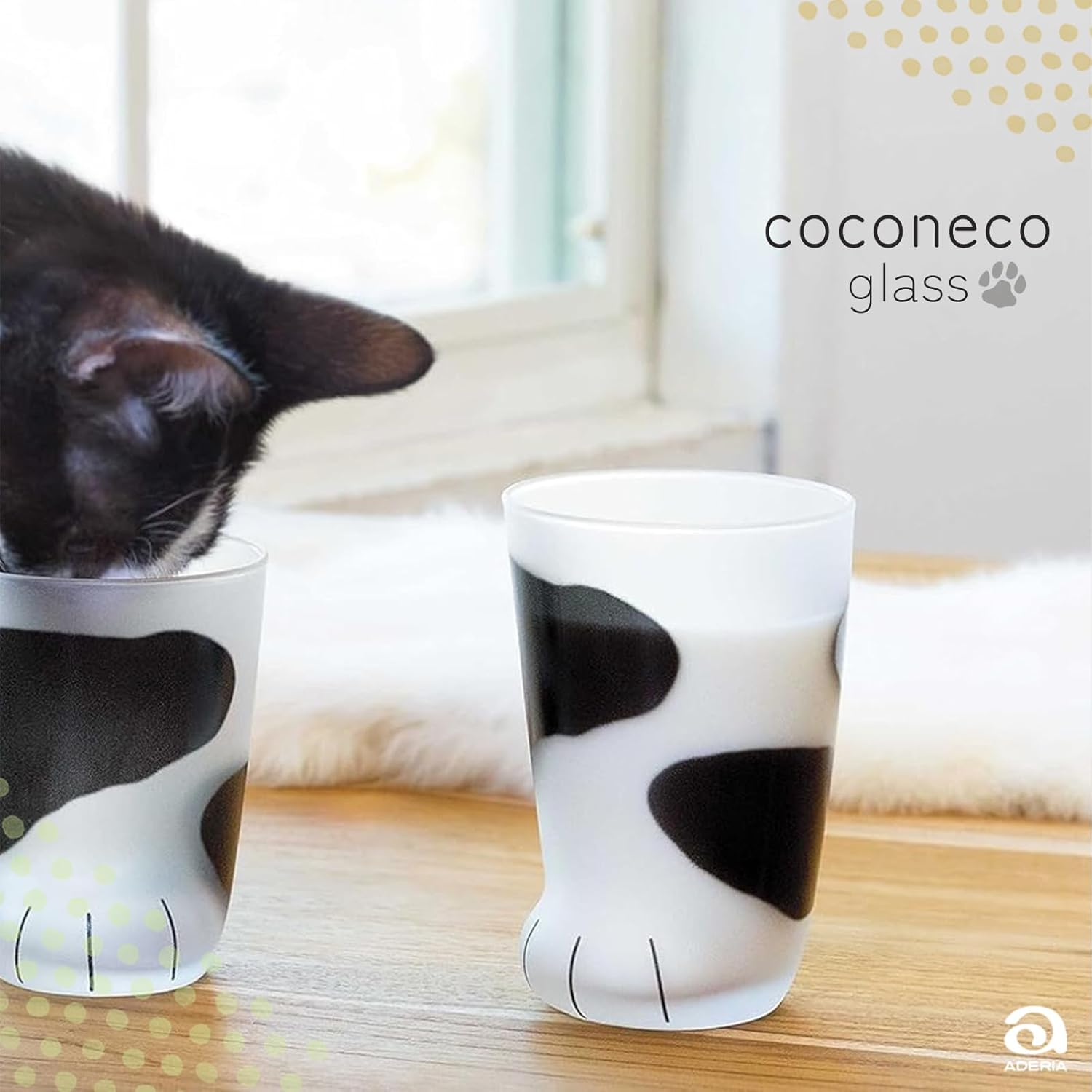 ADERIA 6681 Coconeko Glass, Parent Cat Butch, 10.1 Fl Oz (300 Ml), Gift Box, Made in Japan, Highball Cup, Wedding, Celebration, Beer, Stylish, Present, Popular, Ranking Glass, Sake, Birthday, Women,