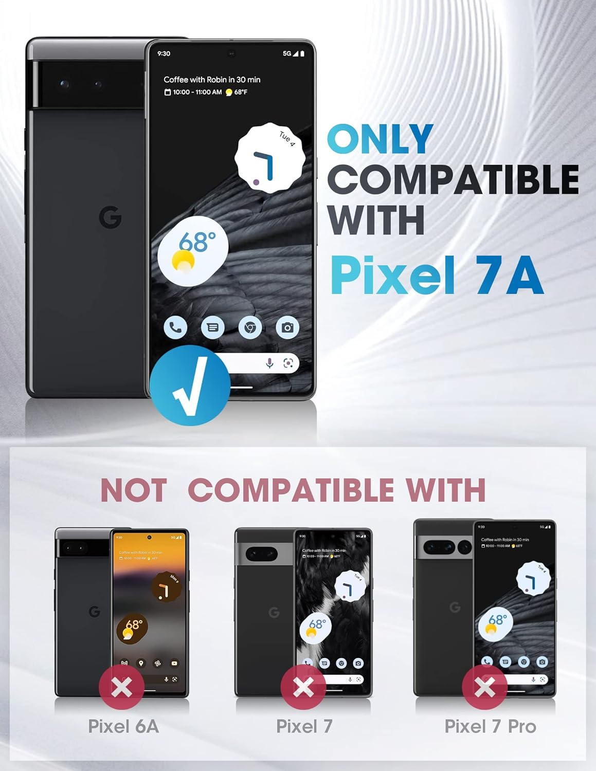 I-Blason Armorbox Lite Series for Google Pixel 7A Case (2023 Release), [2Pcs Tempered Glass Screen Protectors] Slim Protective Bumper Case with Built-In Kickstand (Black) image number 3