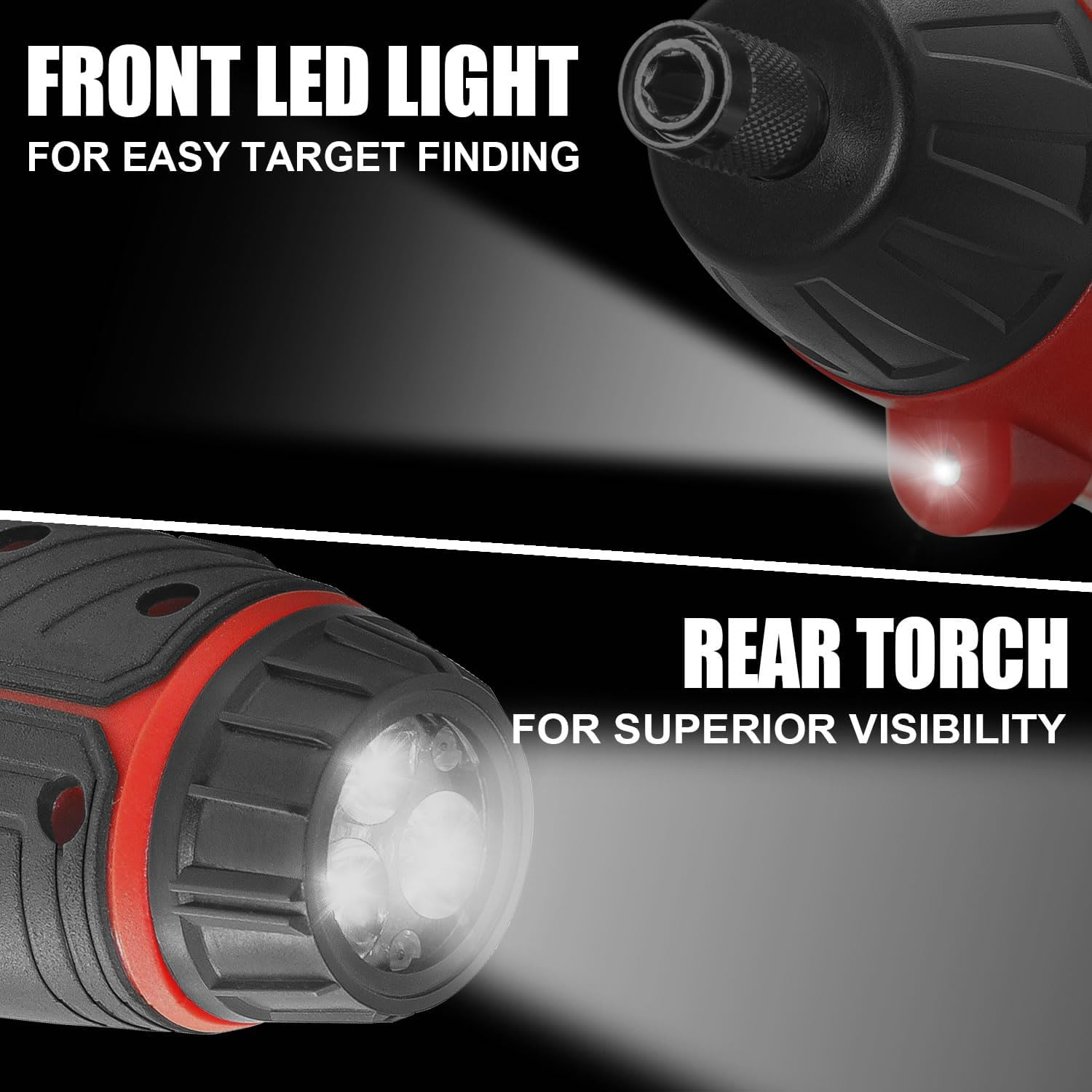 TOPEX 82 Piece Electric Screwdriver Set 4V Max Cordless Screwdriver Set CRV Screw Bits image number 2