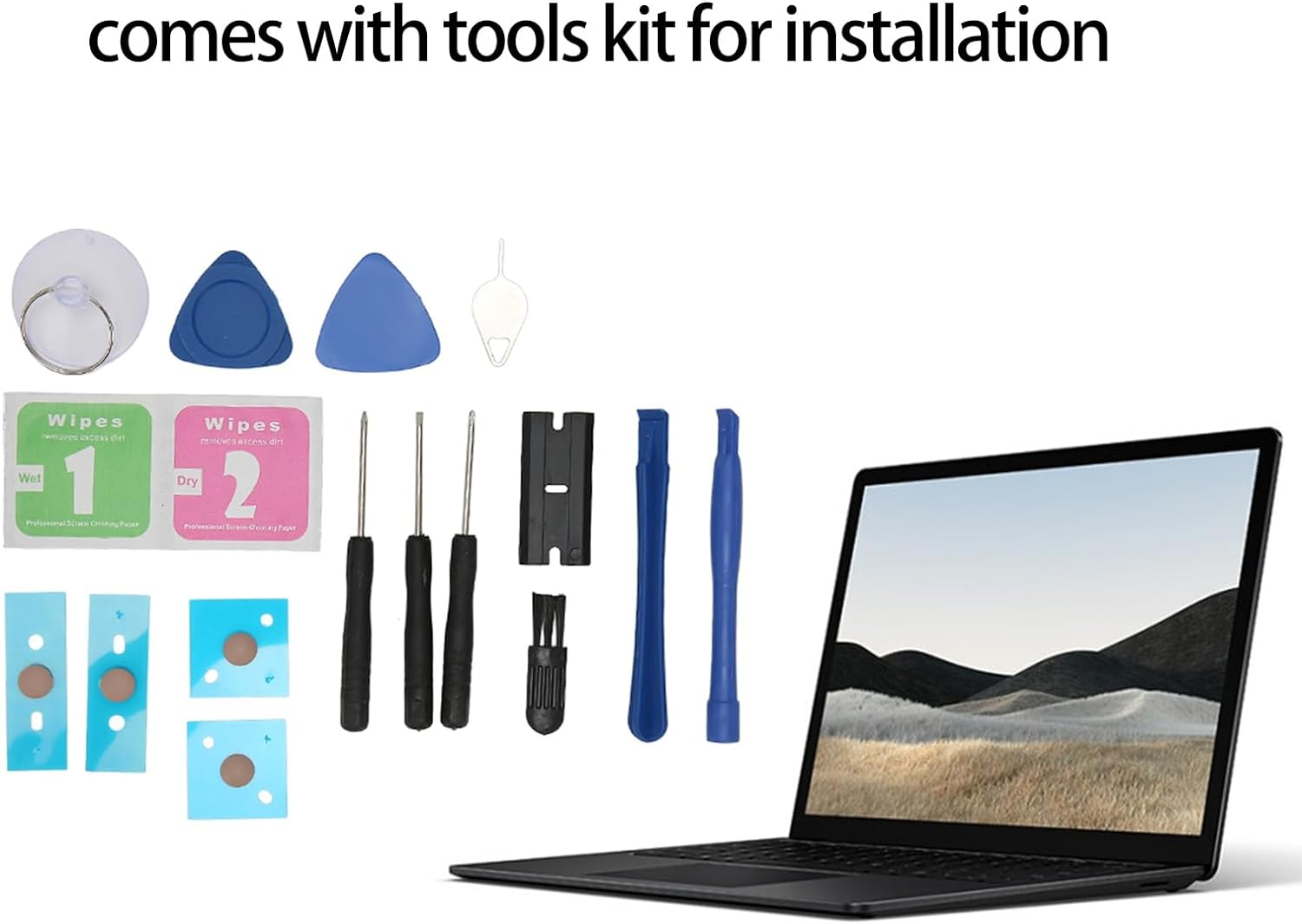 Laptop Bottom Case Feet, anti Slip round Dot Laptop Foot Pads with Installation Tools Kit for Laptop 3Rd, 4Th and 5Th Generation (Rose Gold) - Blue image number 2