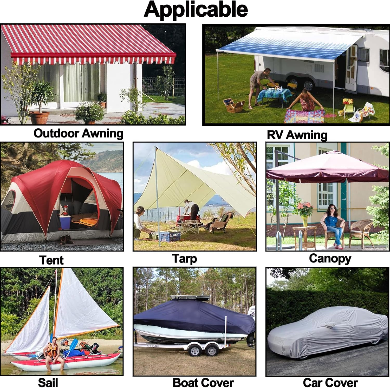 KAIHENG Waterproof Repair Tape for Awning, 5IN X 20FT Outdoor Canvas Tarp Repair Tape, Tent, Boat Covers, Canopy, Sail Tape, Tear Repair Patch Kit, Heavy Duty Uvproof, White