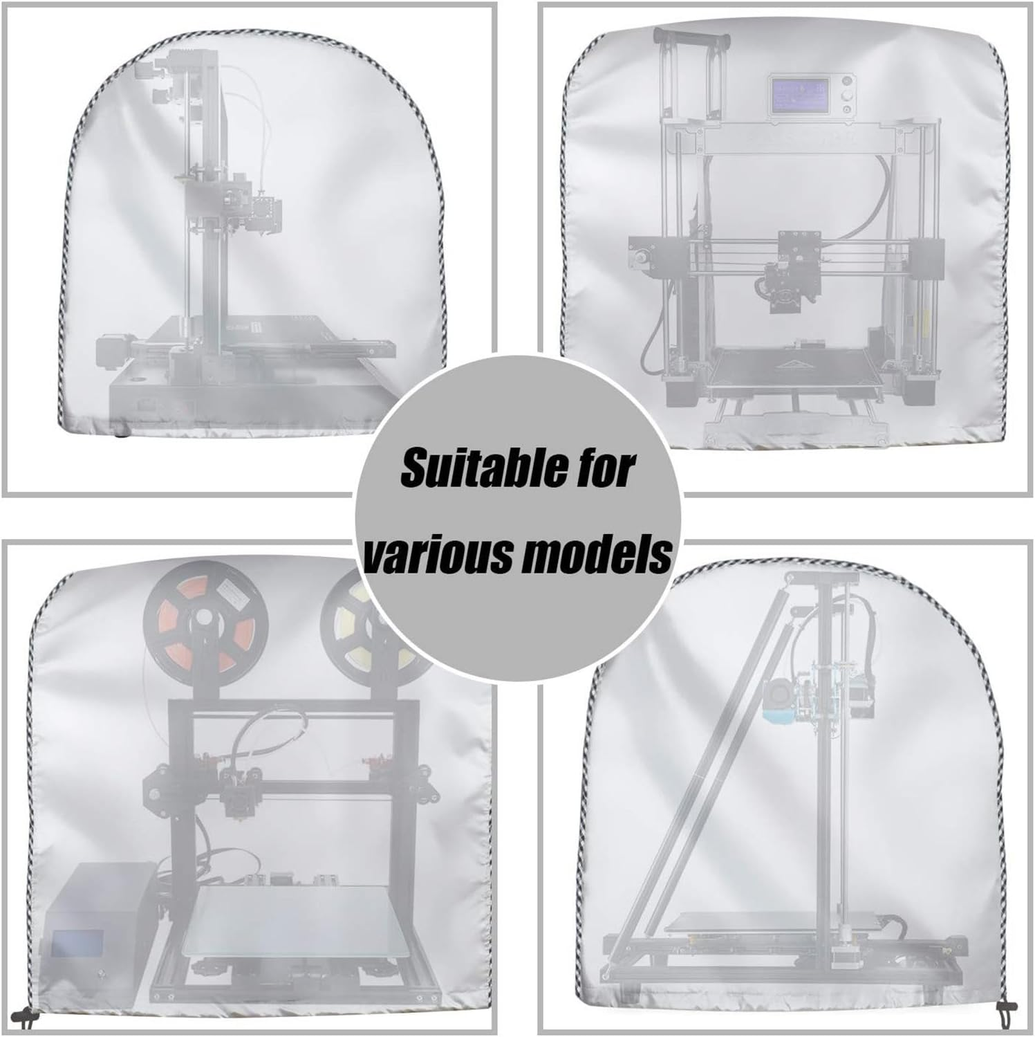 3D Printer Cover | Dust-Proof Case - Dust-Proof Protector Waterproof 3D Printer Accessories for Water Stains Oil Marks Maintenance Electronics Workshop Workplace Home - Q: image number 3