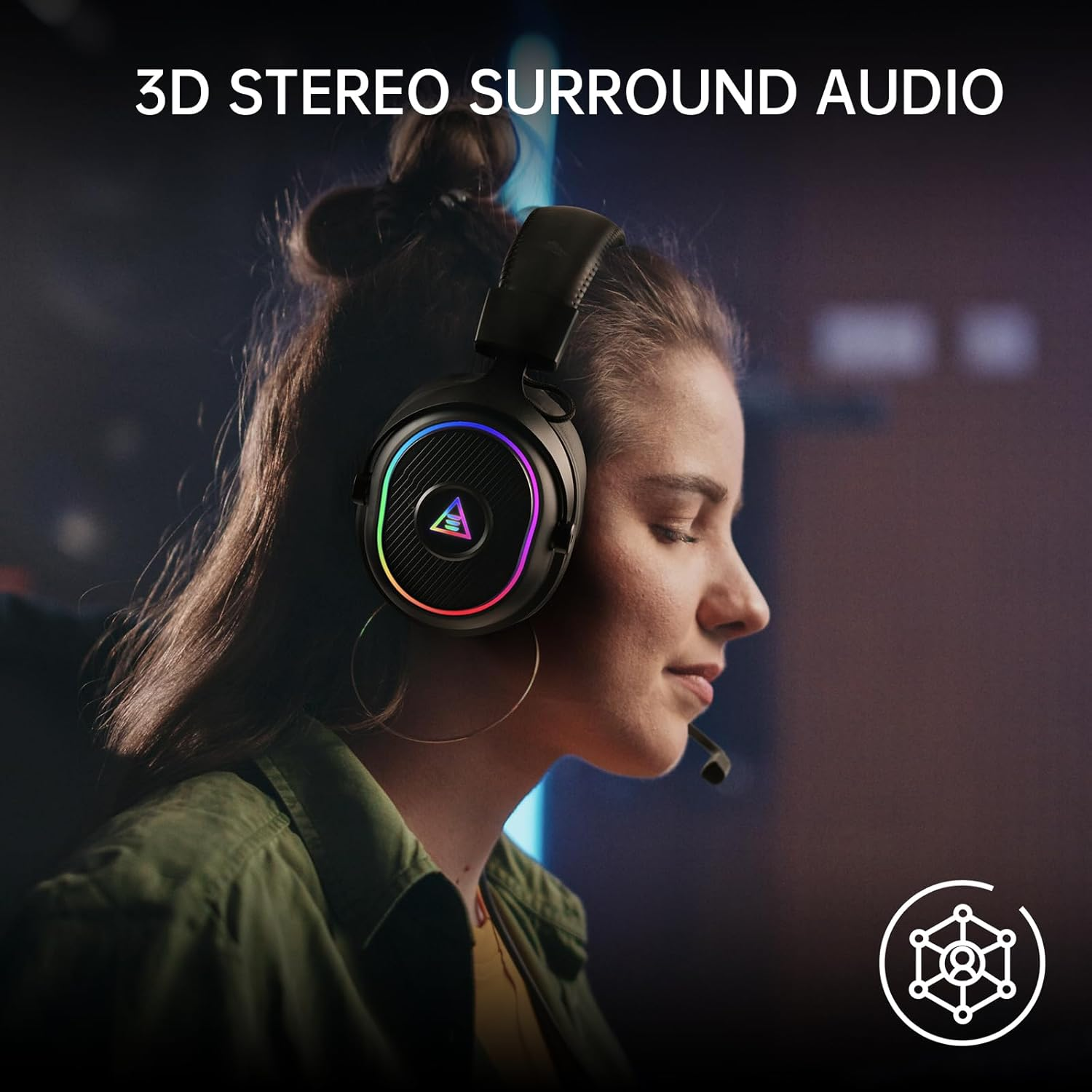 EKSA 2.4Ghz Wireless Gaming Headset for Ps5,Ps4,Pc,Switch,Mobile,Mac, Bluetooth 5.3 Gaming Headphones with Detachable Microphone, RGB, 30Ms Latency, 50H Battery, Stereo Sound Headset for Xbox image number 4