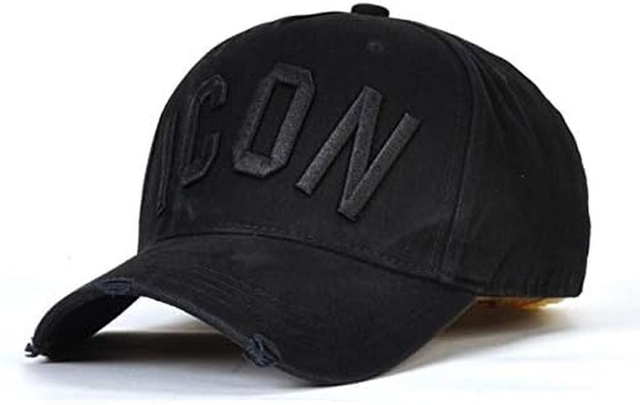 QOHNK Fashion Icon Letter Cotton Mens Baseball Cap Women Hat Dad Hat Cotton Trucker Cap
