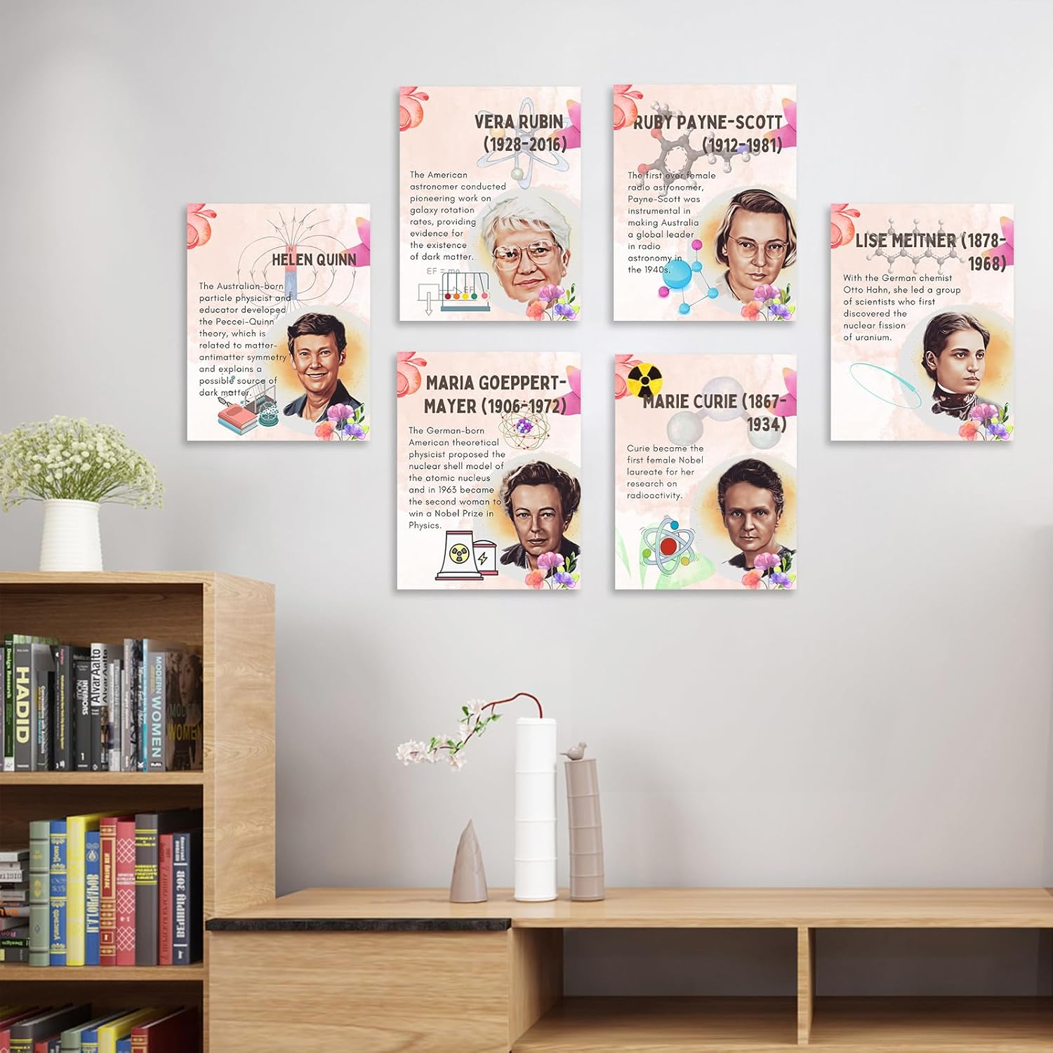 Famous Scientists Motivational Wall Art for Classroom Must Have Decor,Celebrity Inspirational Posters & Prints for School Office Classroom Bulletin Board Playroom Decor