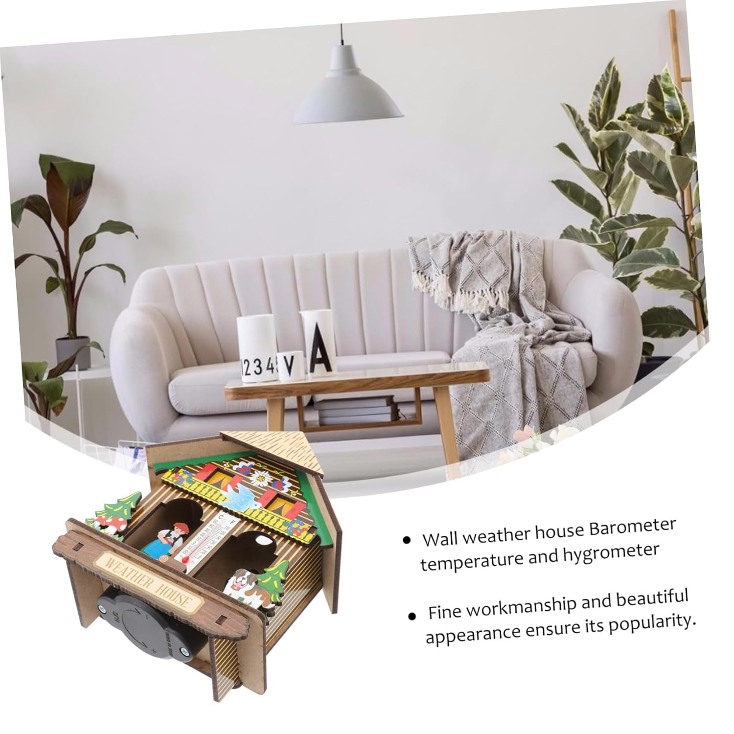 UPKOCH Wall Thermometer Humidity Indoor Outdoor Weather House Hanging Barometer Dual Function Temperature Humidity Gauge for Patio Garden Random Color image number 4