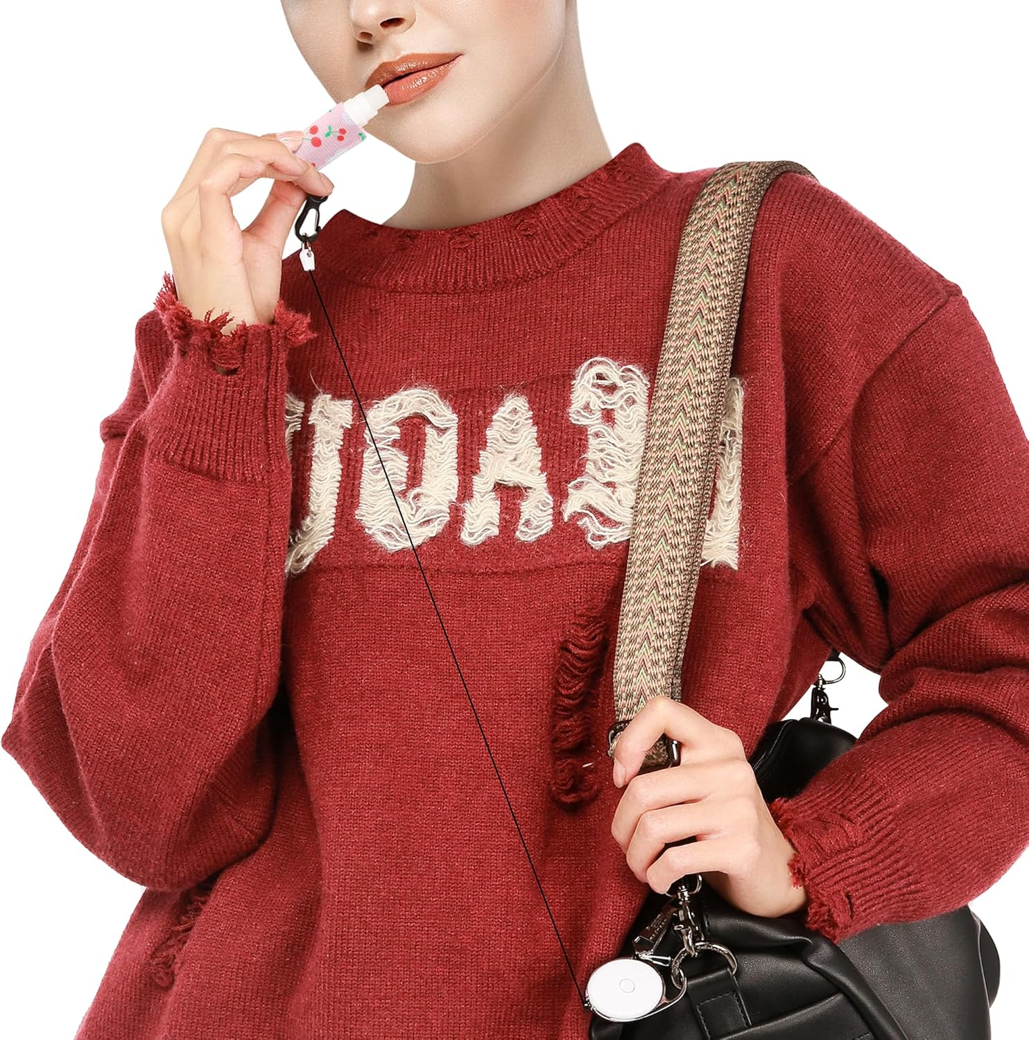 Likesing Keychain Chapstick Holder, Lip Balm Holder Lipstick Sleeve Pouch with Clip On, Elastic Lip Gloss Gifts for Friends (Animals, 3Pcs) - Animals, 3Pcs image number 6