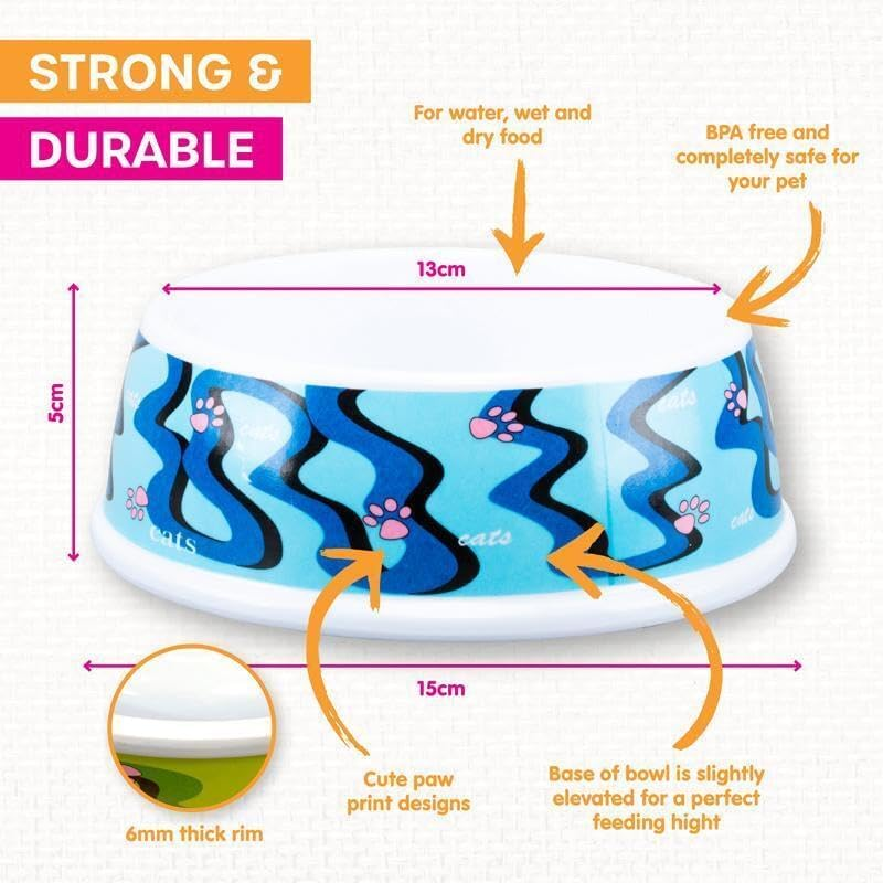 Tootoo Durable Melamine Cat Bowl &ndash; Non-Slip Pet Food & Water Dish for Cats & Kittens, 14Cm X 4Cm &ndash; Easy to Clean, Bpa-Free, Scratch-Resistant Feeding Bowl for Indoor Pets image number 1